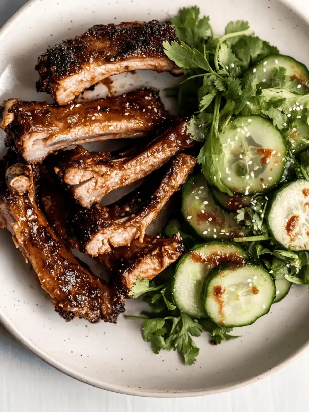 Togarashi Pork Ribs with Cucumber Herb Salad for BBQ Bliss 3 Togarashi Pork Ribs with Cucumber Herb Salad