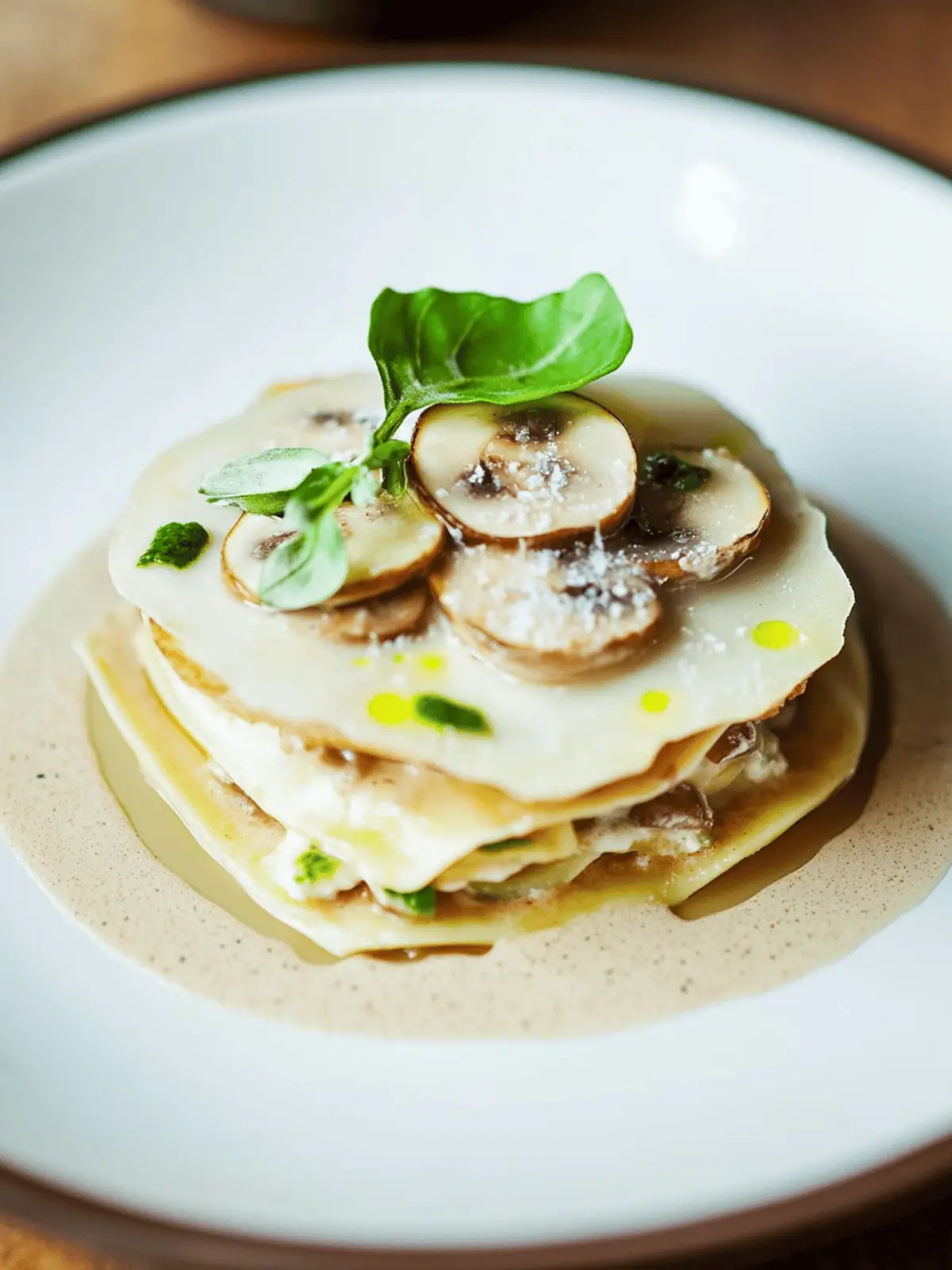 Savory Open Lasagne with Mushrooms: A Cozy Comfort Dish 2 Open lasagne with mushrooms