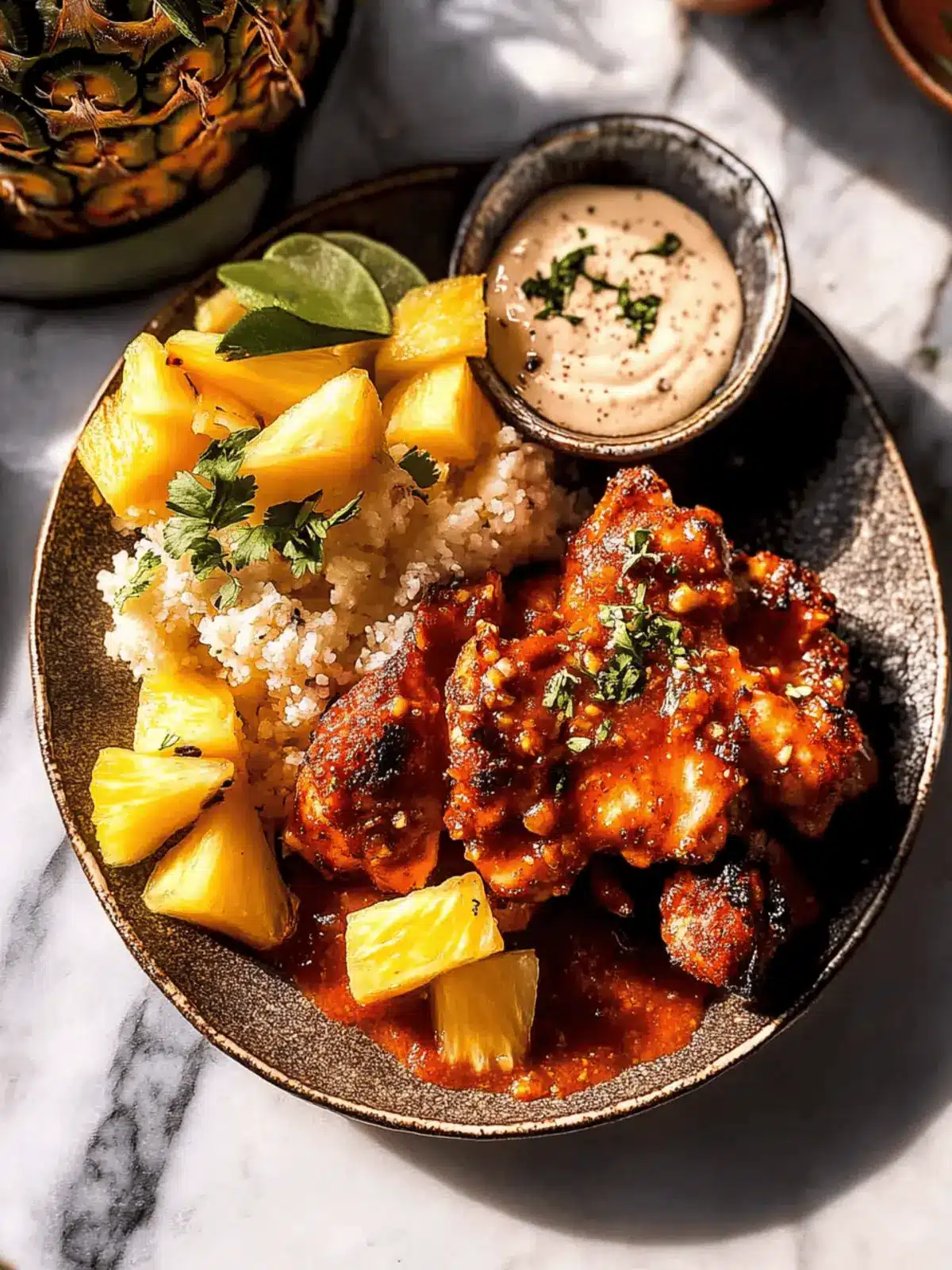 Savory Chipotle Pineapple Chicken with Bang Bang Sauce Delight 2 Chipotle Pineapple Chicken with Bang Bang Sauce.