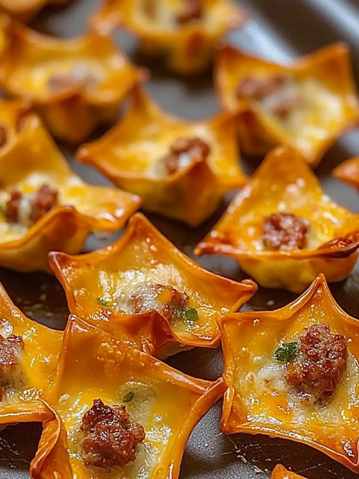 Baked Sausage and Cheese Mini Wontons for Irresistible Snacking 3 Baked Sausage and Cheese Mini Wontons