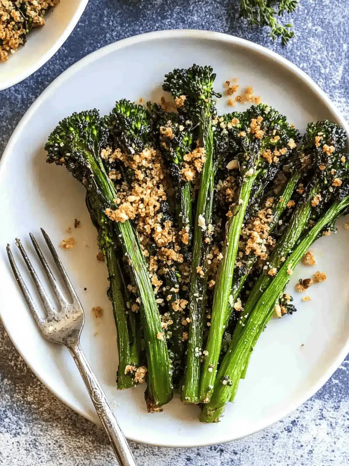 Delicious Roasted Broccolini with Parmesan-Pine Nut Pangritata 2 Roasted Broccolini with Parmesan-Pine Nut Pangritata
