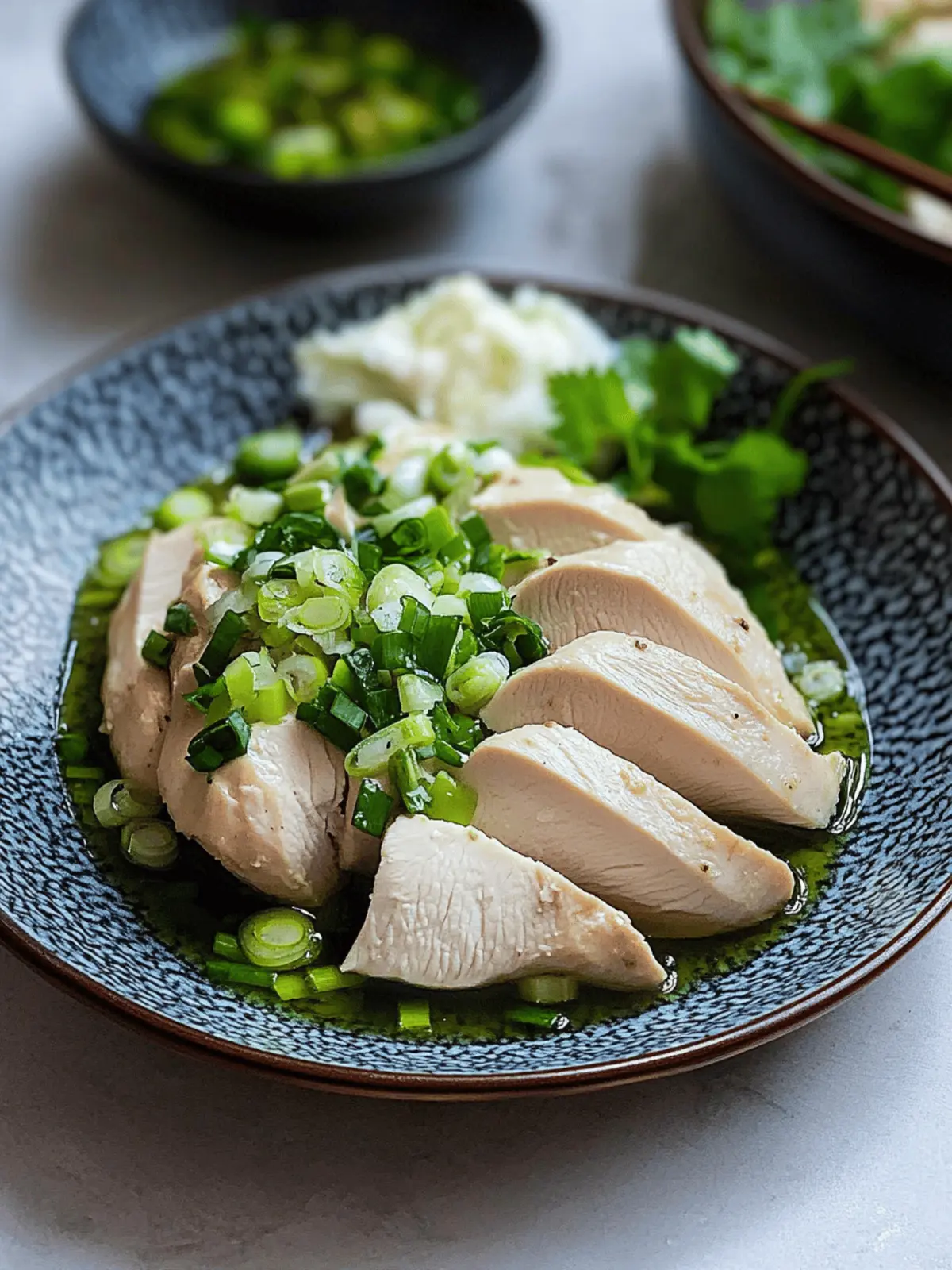 Moist Poached Chicken with Ginger Scallion Sauce Magic 3 Poached Chicken with Ginger Scallion Sauce