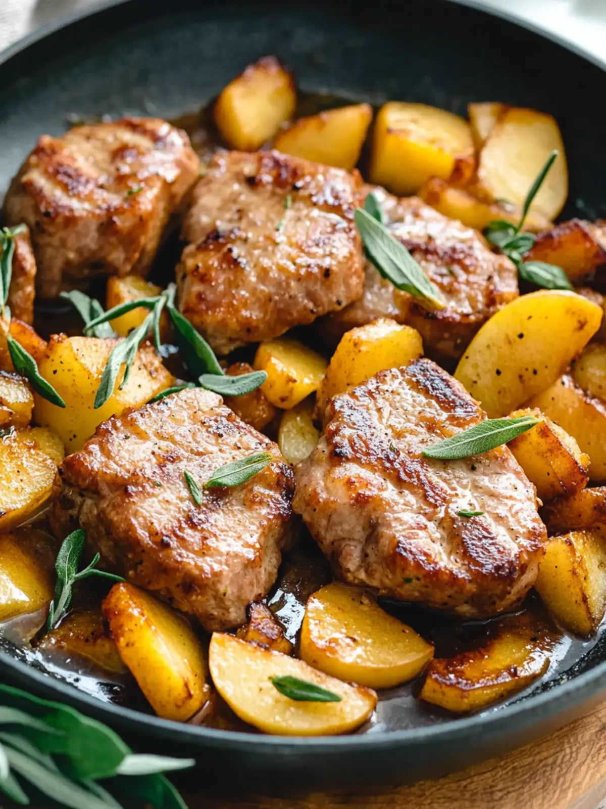 Pork Medallions with Apples Quick, Sweet, and Savory Dinner! 3 Pork Medallions with Apples