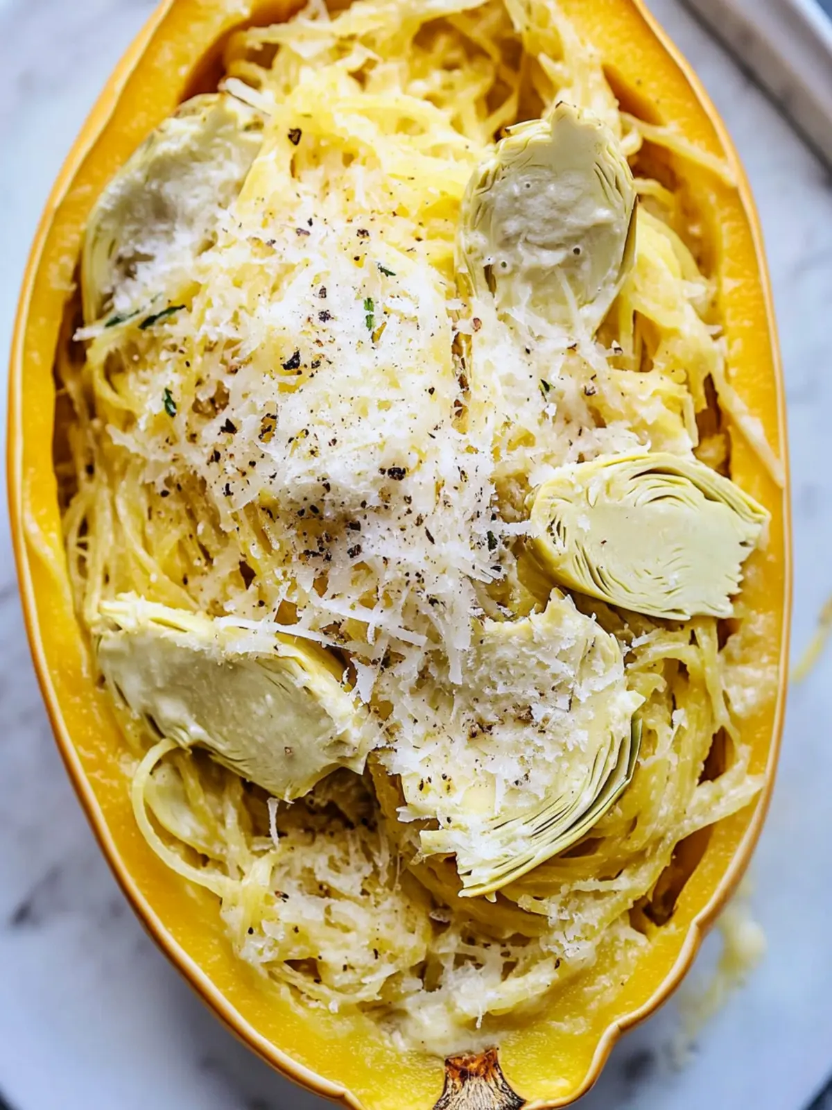 Creamy Artichoke Spaghetti Squash for a Guilt-Free Comfort Meal 2 Creamy Artichoke Spaghetti Squash