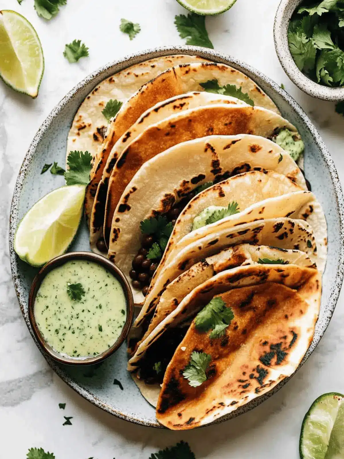 Crispy Black Bean Tacos with Cilantro Lime Sauce Bliss 3 Crispy Black Bean Tacos with Cilantro Lime Sauce
