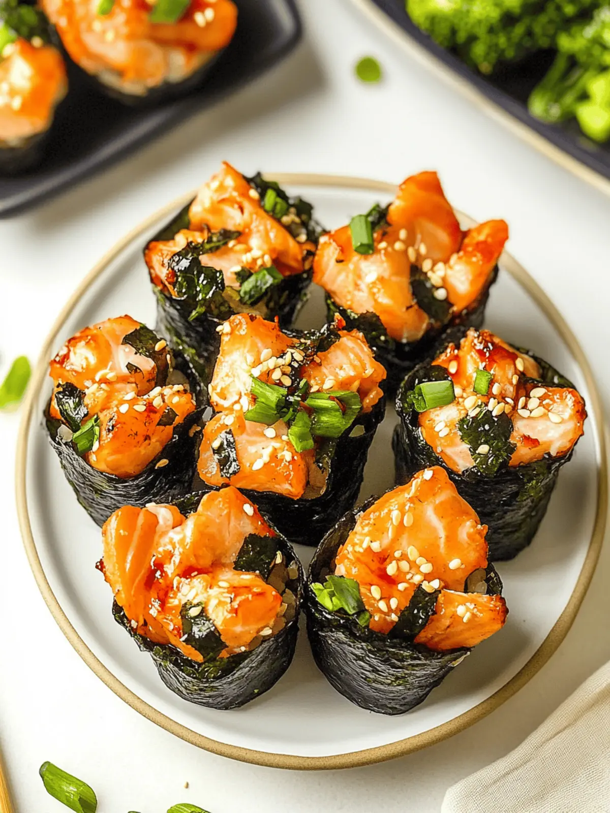 Easy Baked Salmon Sushi Cups - Your New Viral Snack Sensation 4 Easy Baked Salmon Sushi Cups (Viral Recipe)