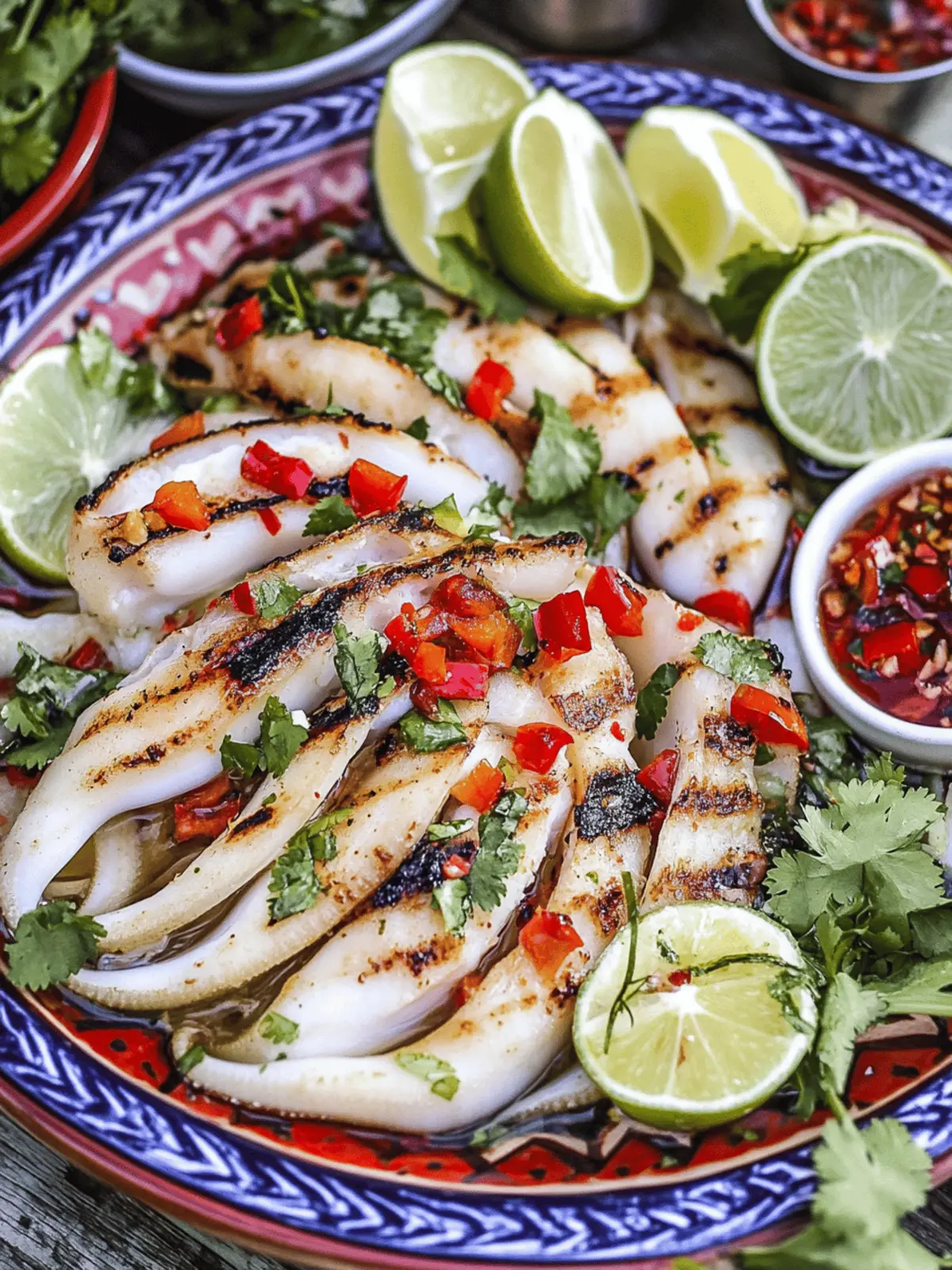 Irresistible Thai Grilled Squid with Zesty Dipping Sauce 4 Thai Grilled Squid