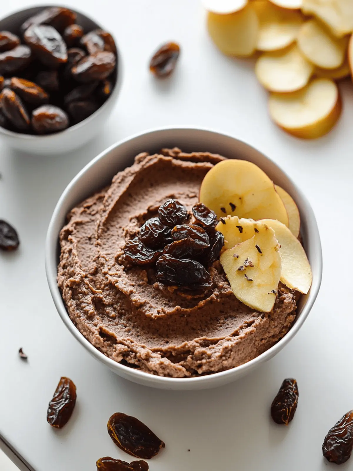 Date Sweetened Chocolate Hummus & Apple Chips: Guilt-Free Delight 4 Date Sweetened Chocolate Hummus & Apple Chips