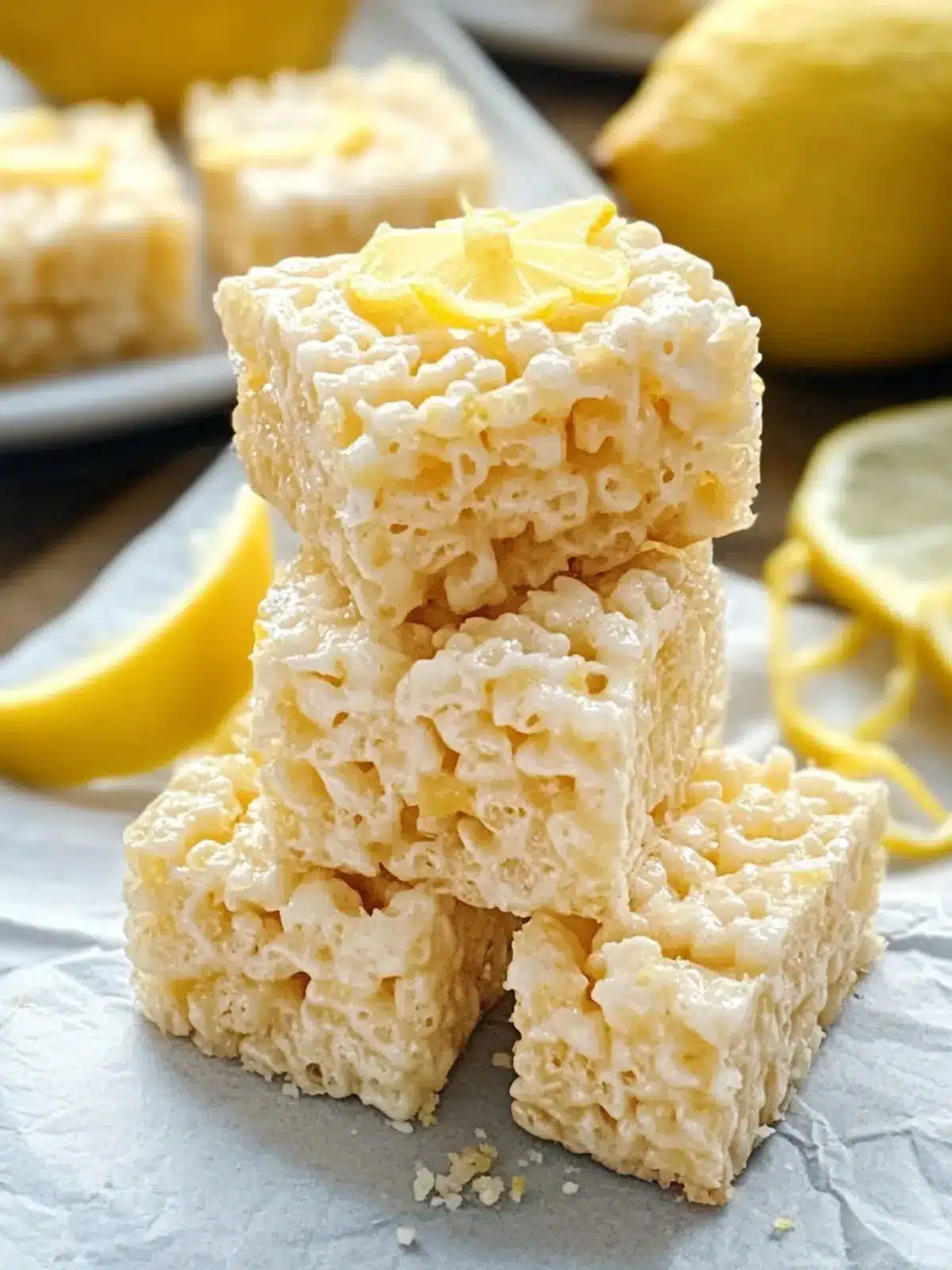 Lemon Rice Krispy Treats: A Zesty No-Bake Delight 4 Lemon Rice Krispy Treats