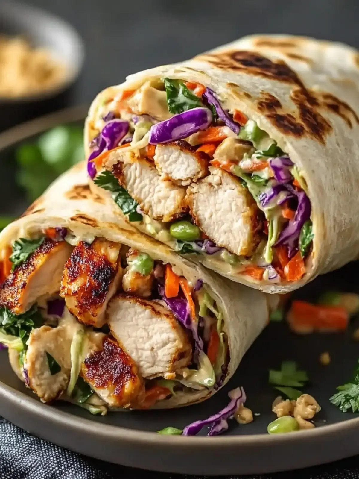 Unforgettable Thai Chicken Wrap with Crunchy Asian Slaw Magic 4 Thai Chicken Wrap with Crunchy Asian Slaw