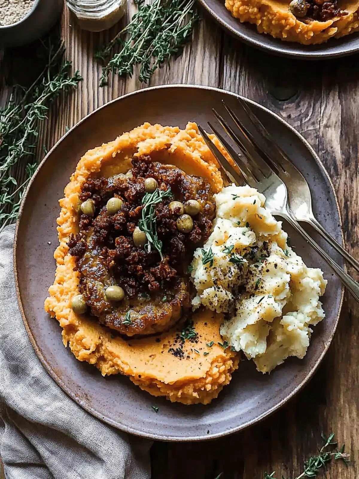 Baked Vegan Cauliflower Steak & Creamy Sweet Potato Bliss 4 Baked Vegan Cauliflower Steak & Mashed Sweet Potatoes