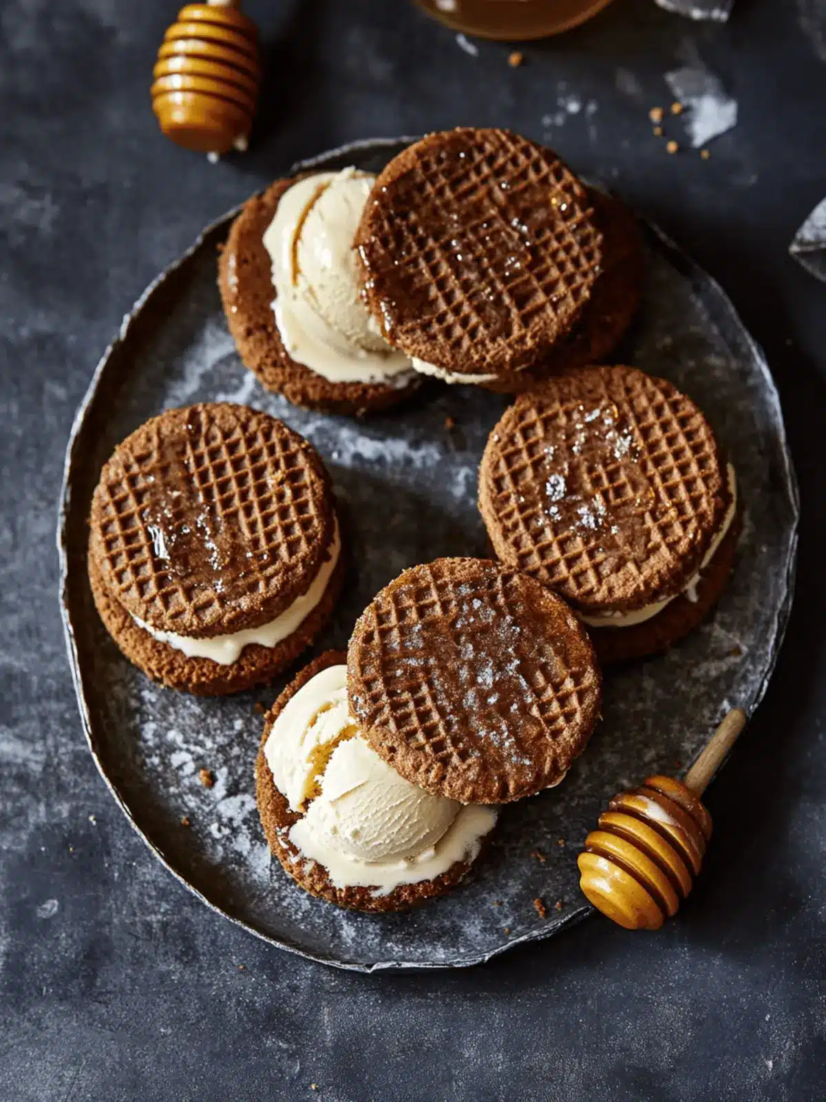 Decadent Salted Honey Gingerbread Ice Cream Sandwiches Bliss 4 Salted Honey Gingerbread Ice Cream Sandwiches