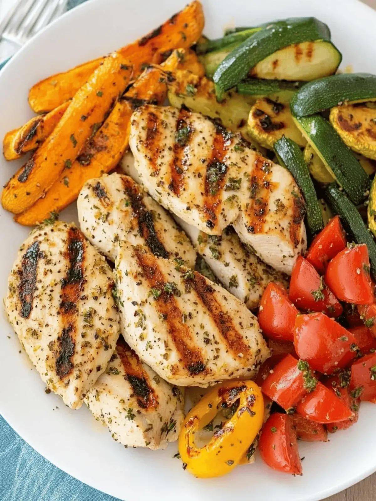 Grilled Garlic and Herb Chicken and Veggies in 20 Minutes! 4 Grilled Garlic and Herb Chicken and Veggies