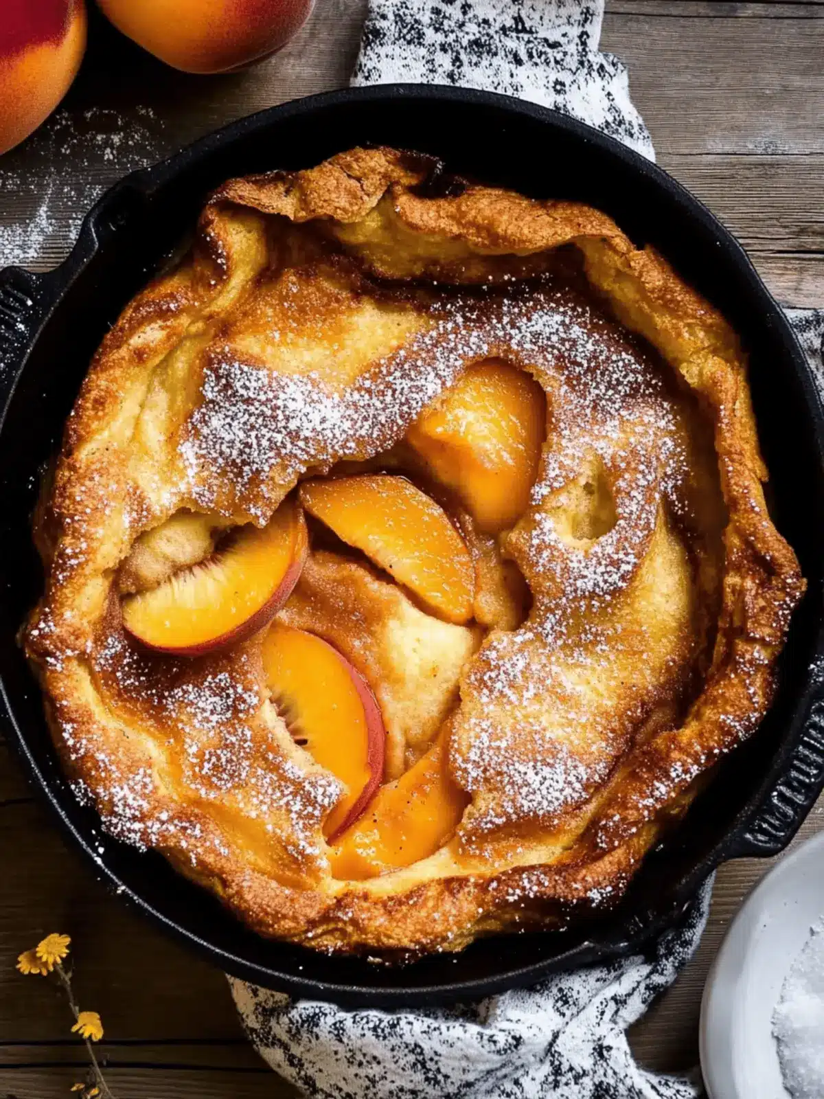 Cinnamon Sugar Peach Dutch Baby Your Must-Try Summer Treat 3 cinnamon sugar peach dutch baby