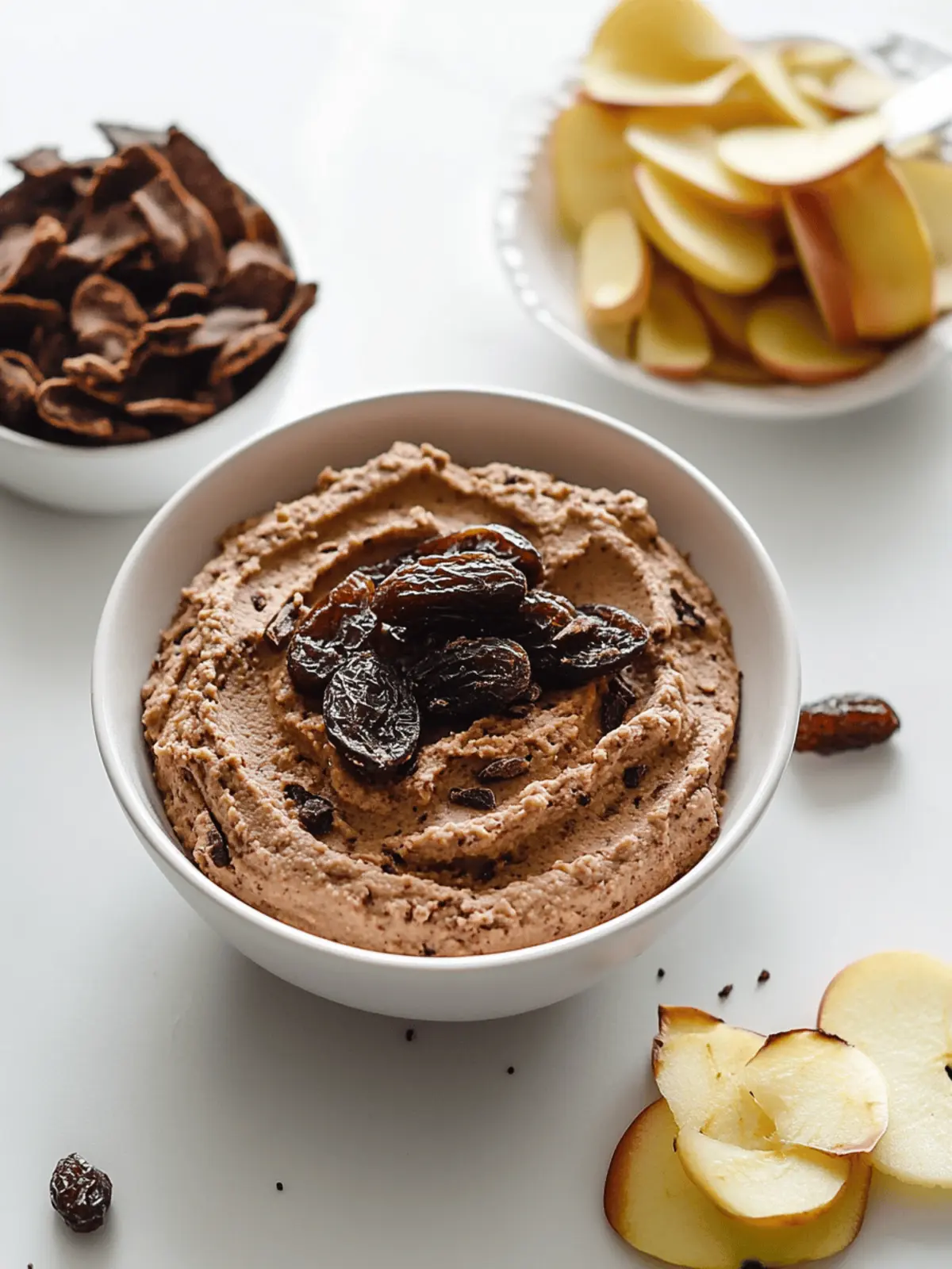 Date Sweetened Chocolate Hummus & Apple Chips: Guilt-Free Delight 2 Date Sweetened Chocolate Hummus & Apple Chips
