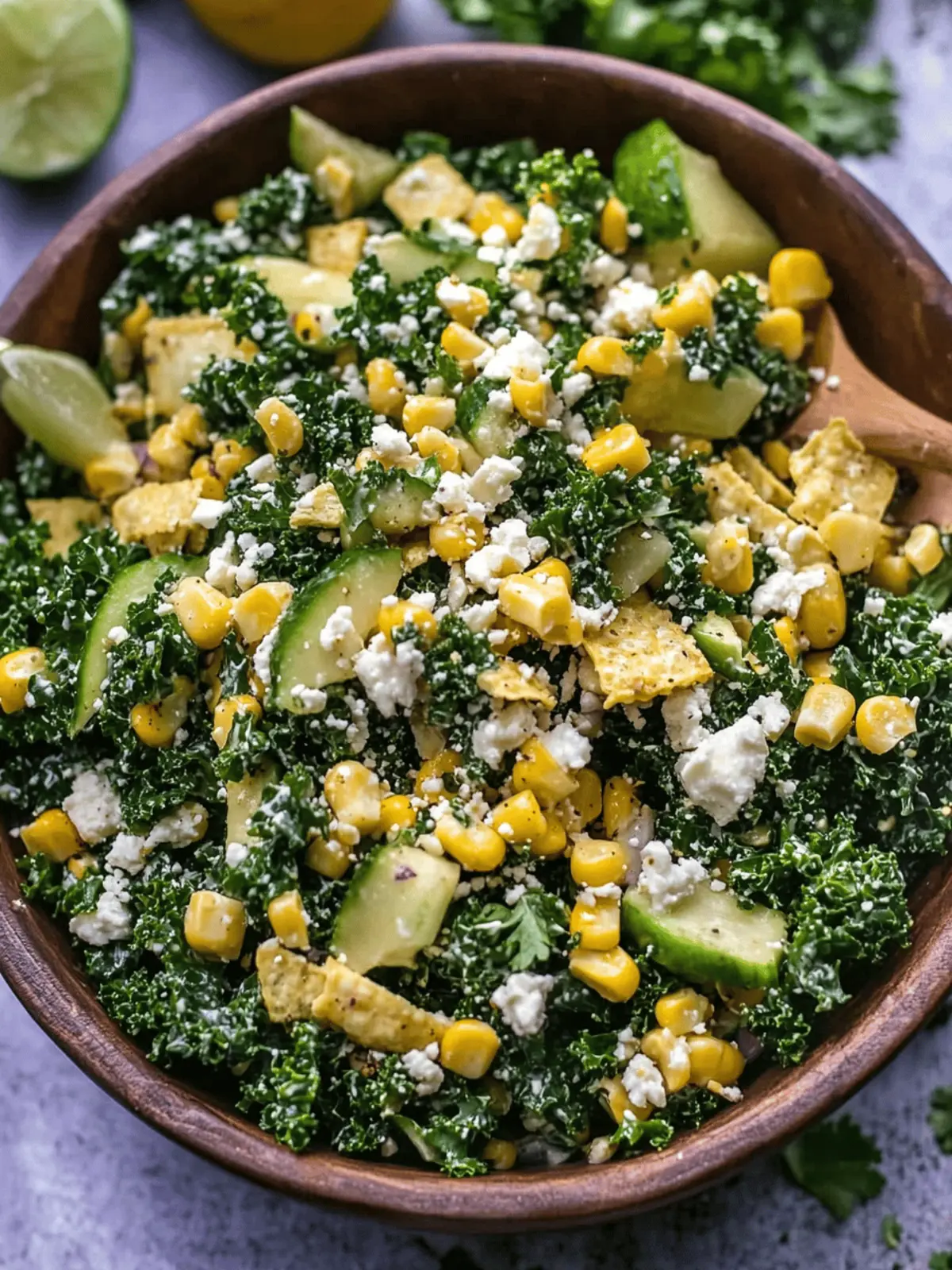Delicious Mexican Street Corn Kale Salad with Creamy Dressing 3 Mexican Street Corn Kale Salad