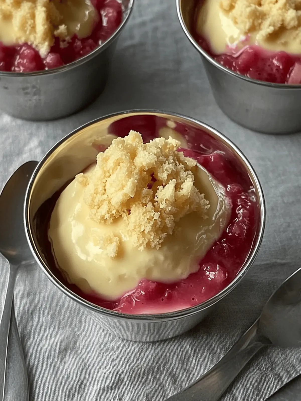 Irresistible Rhubarb & Custard Pudding with Ginger Crumble 2 RHUBARB & CUSTARD PUDDING