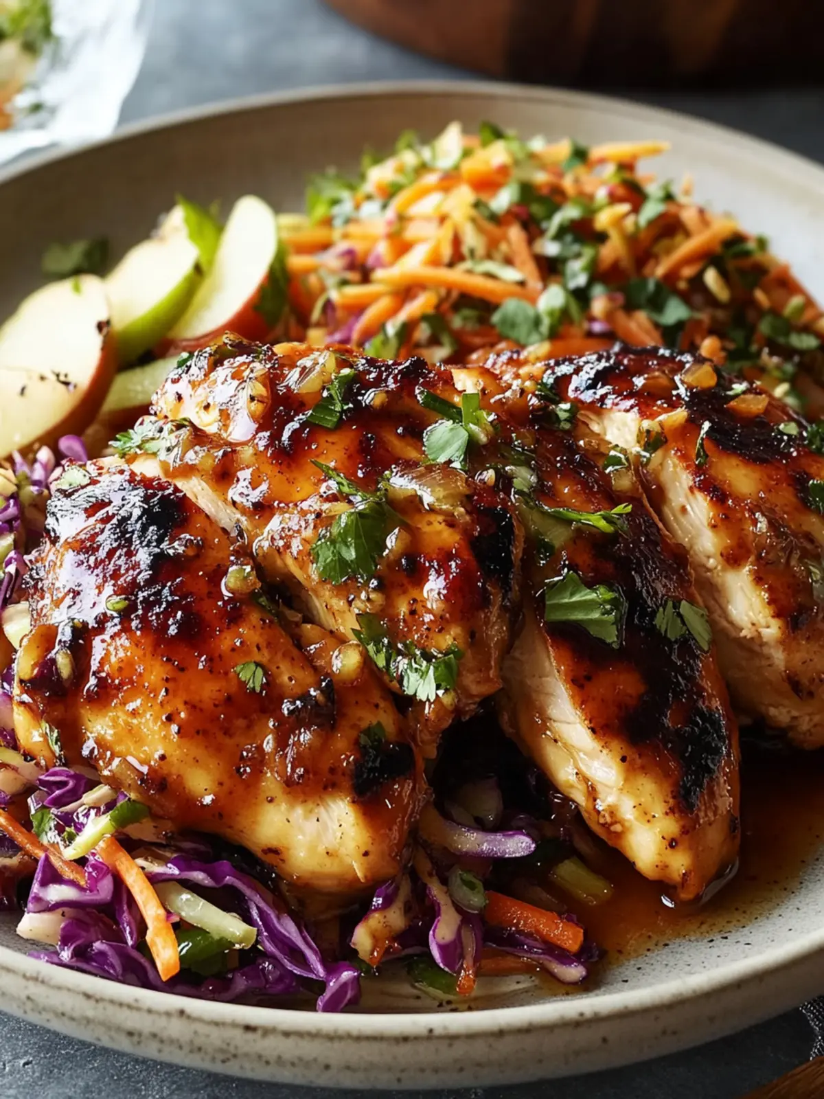 Sticky Apple Cider Chicken with Crisp Autumn Slaw Shines Bright 3 Sticky Apple Cider Chicken with Crisp Autumn Slaw Shines