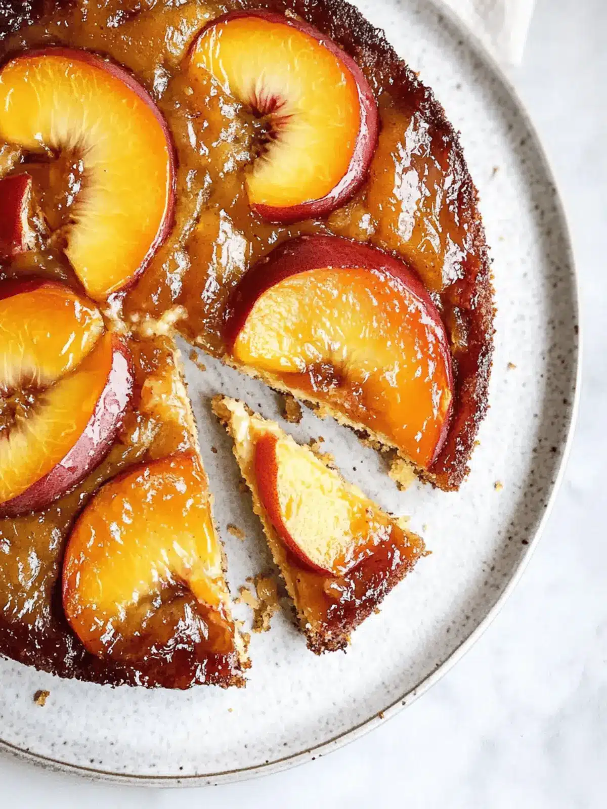 Browned Butter Peach Upside Down Cake with Honey Whipped Cream Delight 2 Browned Butter Peach Upside Down Cake with Honey Whipped Cream