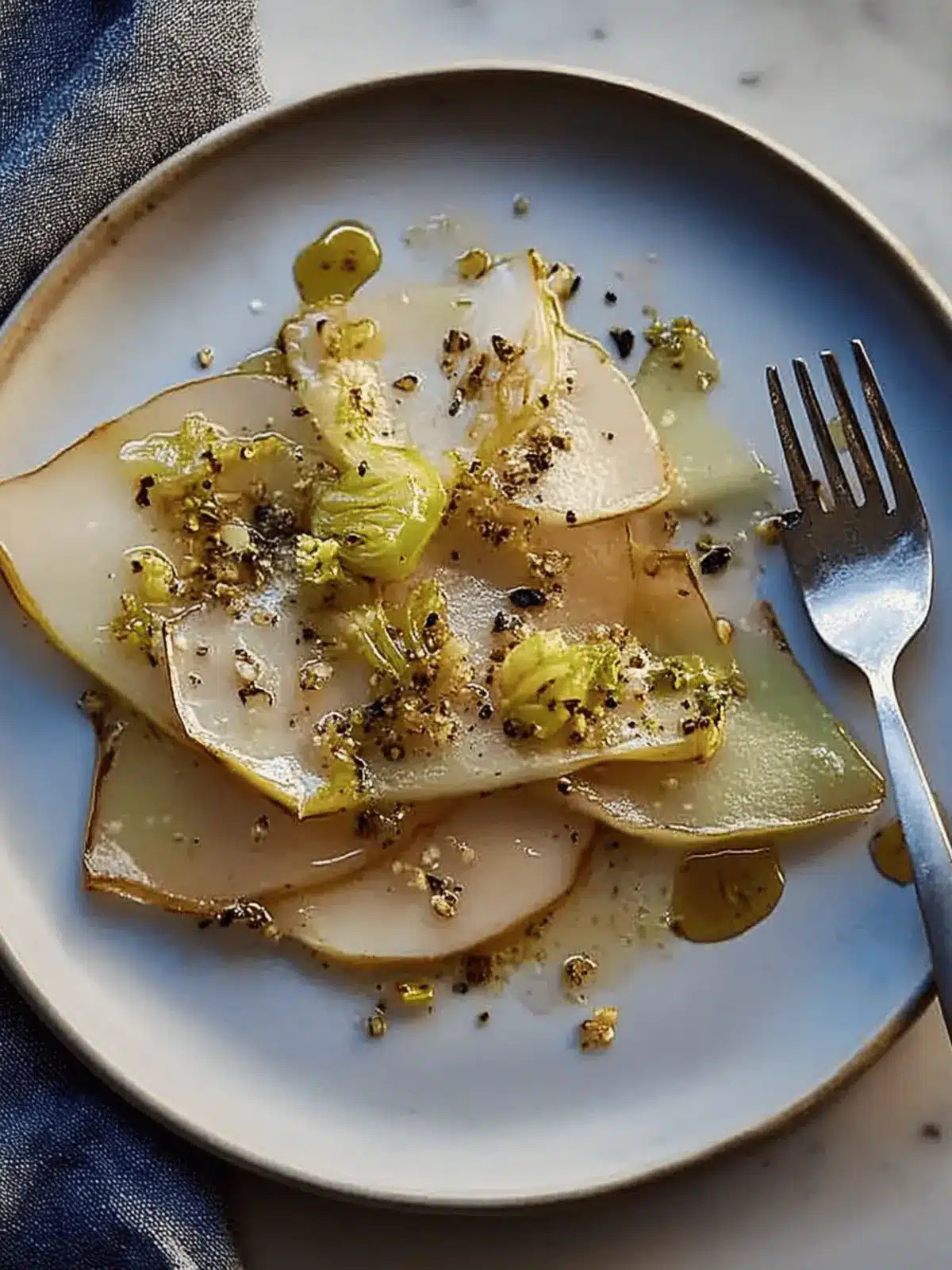 Roasted Celery Root Carpaccio with Zesty Salsa Verde Delight 3 Roasted Celery Root Carpaccio