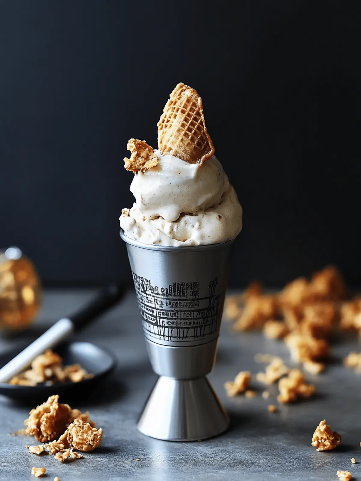 Delightful Milk Tea No-Churn Ice Cream with Coffee Crunchies 3 Milk Tea No-Churn Ice Cream with Coffee Honeycomb Crunchies