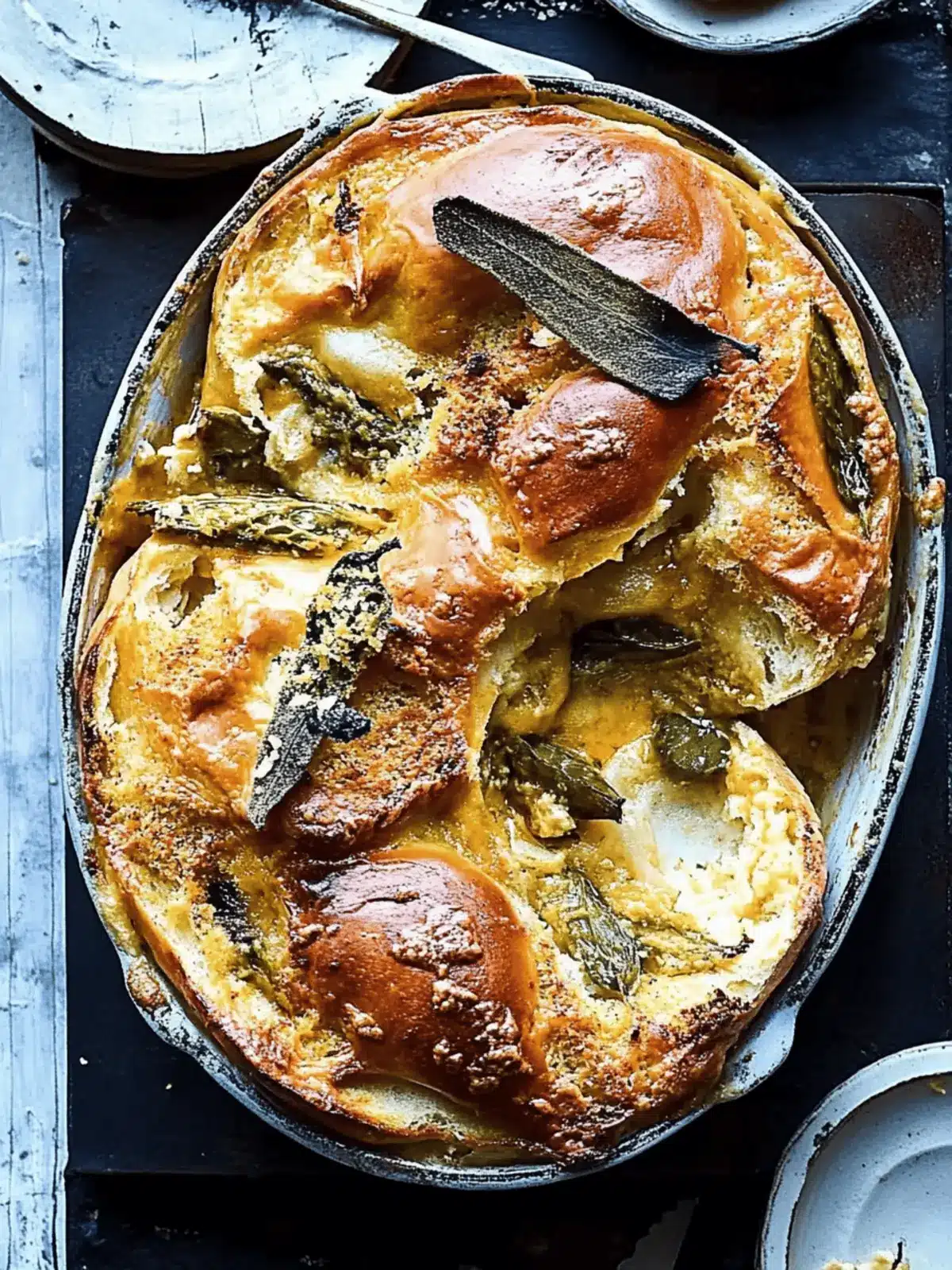 Savory Cheesy Baked Bagel Pudding: A Comfort Food Delight 3 Cheesy baked bagel pudding