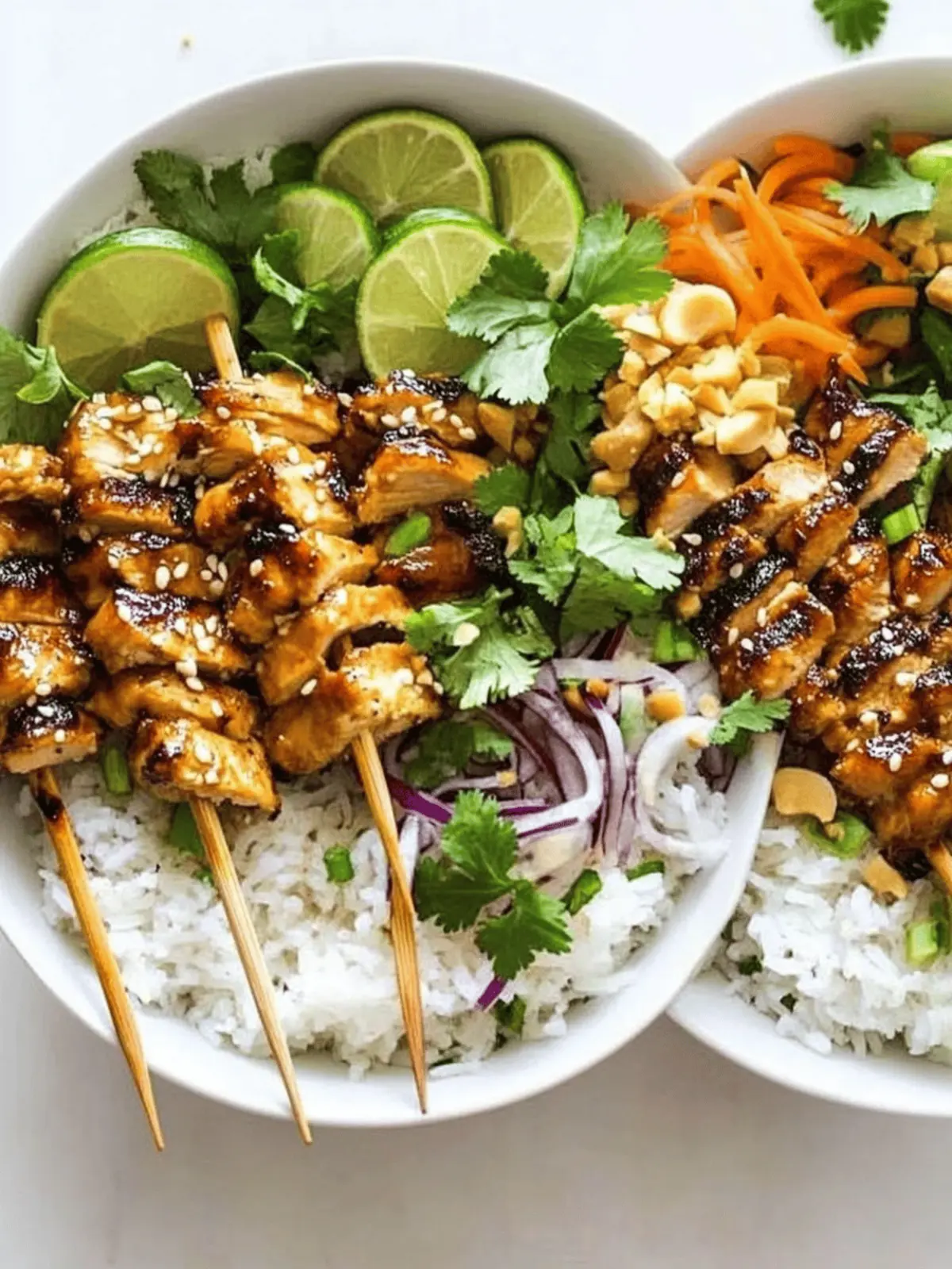 Savory Chicken Satay Spring Roll Bowls You'll Love Making 3 Chicken Satay Spring Roll Bowls