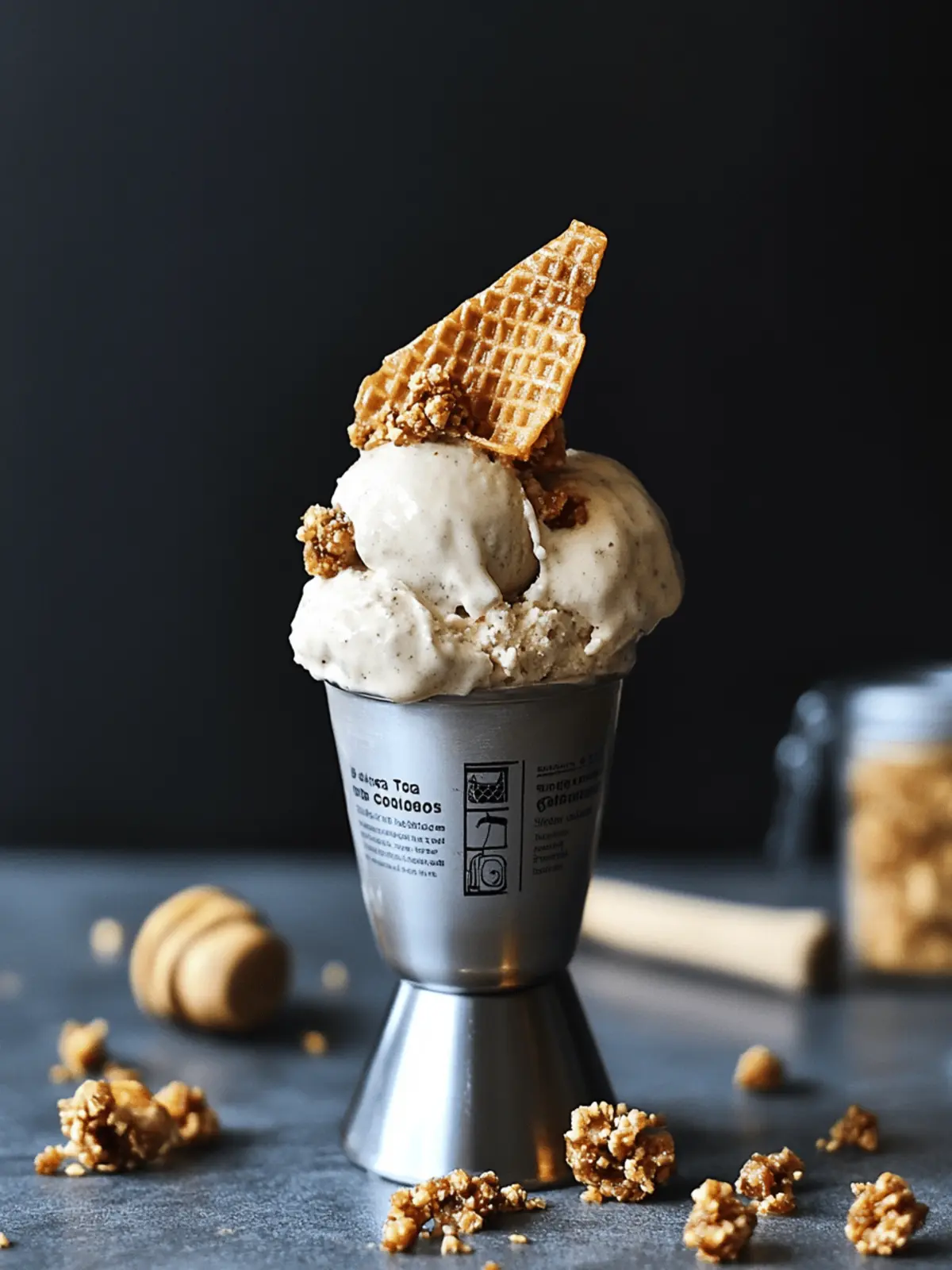Delightful Milk Tea No-Churn Ice Cream with Coffee Crunchies 2 Milk Tea No-Churn Ice Cream with Coffee Honeycomb Crunchies
