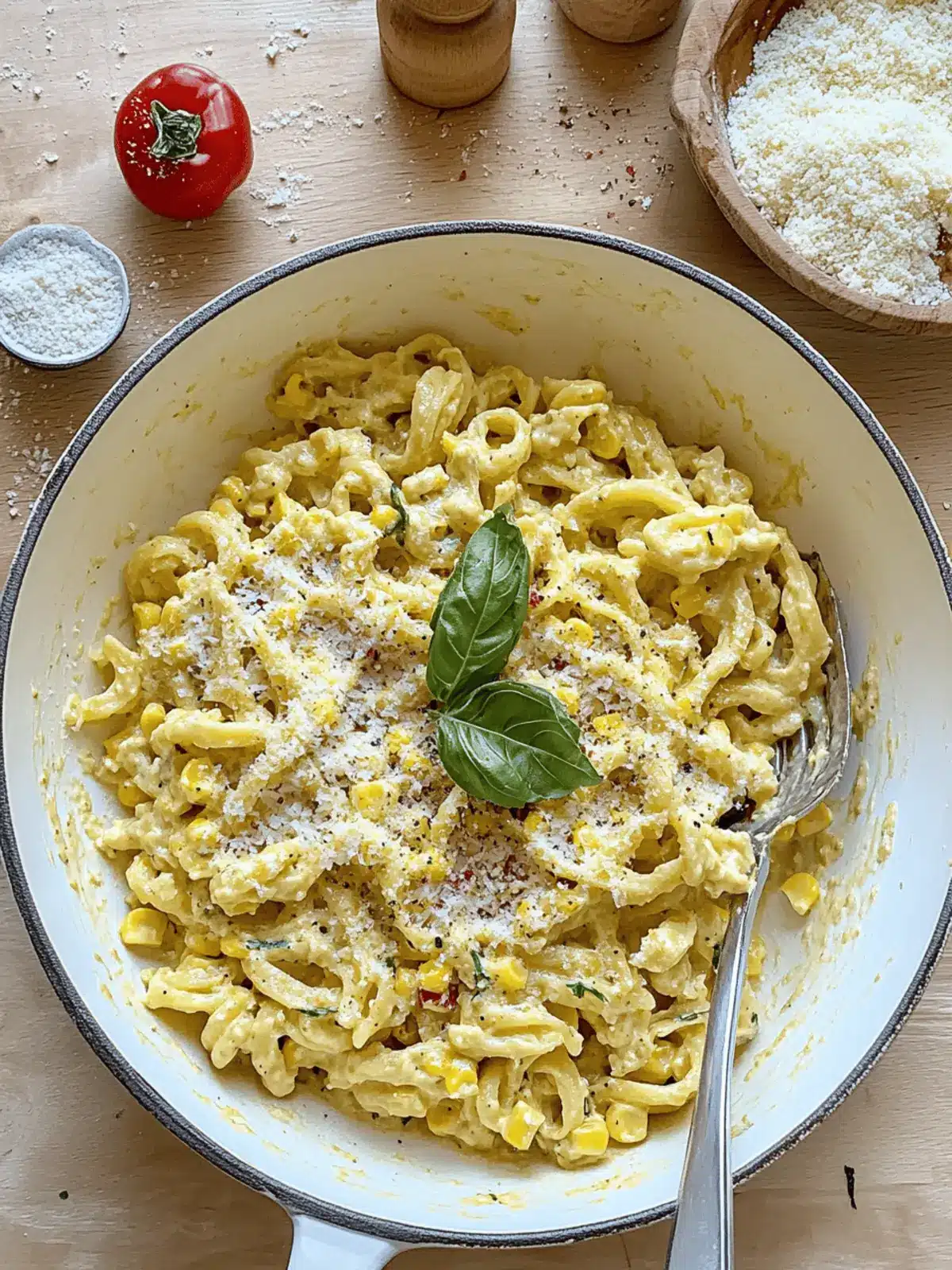 Creamy Summer Corn Pasta with Pecorino and Basil Bliss 3 Creamy Summer Corn Pasta with Pecorino + Basil