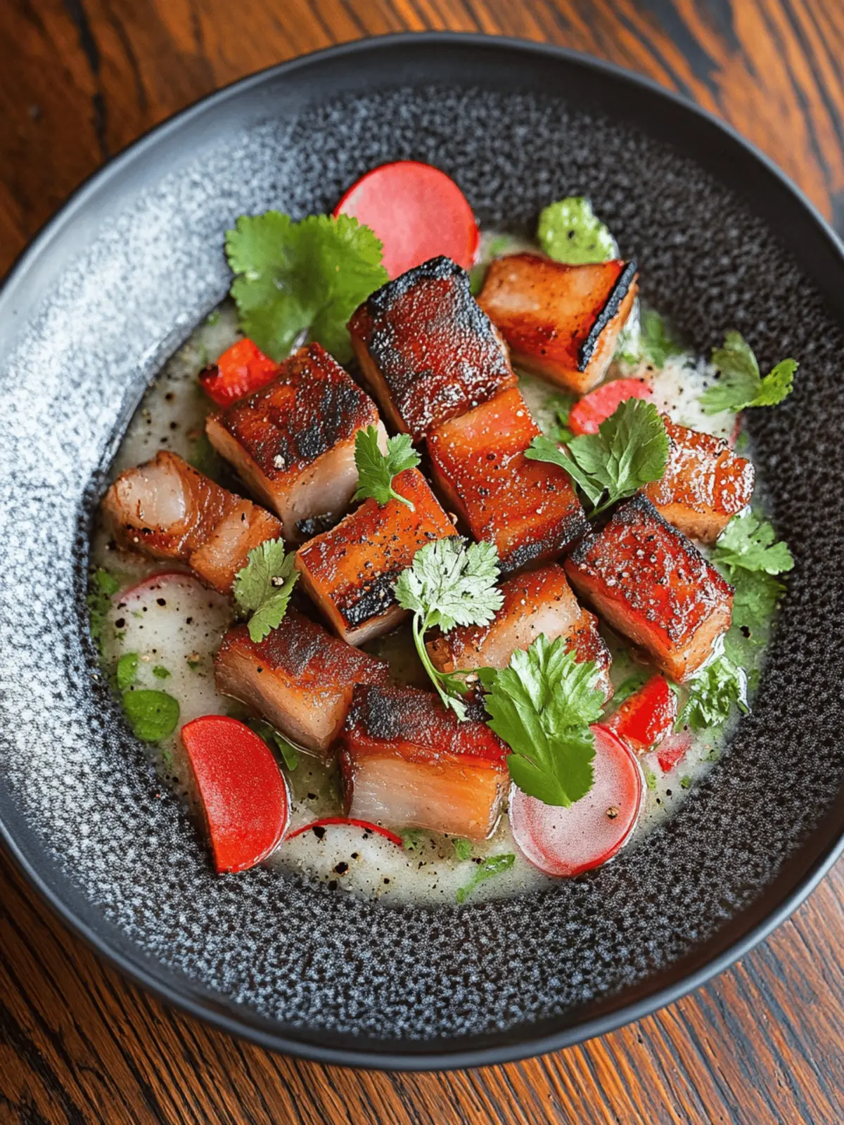 Crispy Pork Belly with Refreshing Watermelon Gastrique Delight 4 Crispy Pork Belly