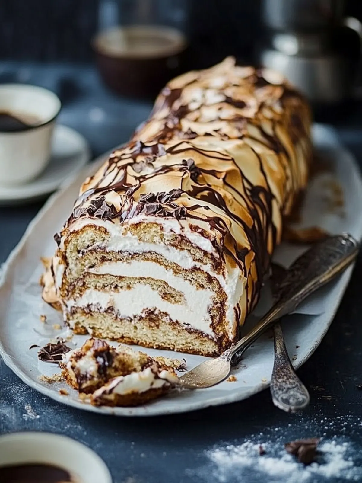 Decadent Chocolate Coffee Meringue Roulade to Impress Friends 4 Chocolate coffee meringue roulade