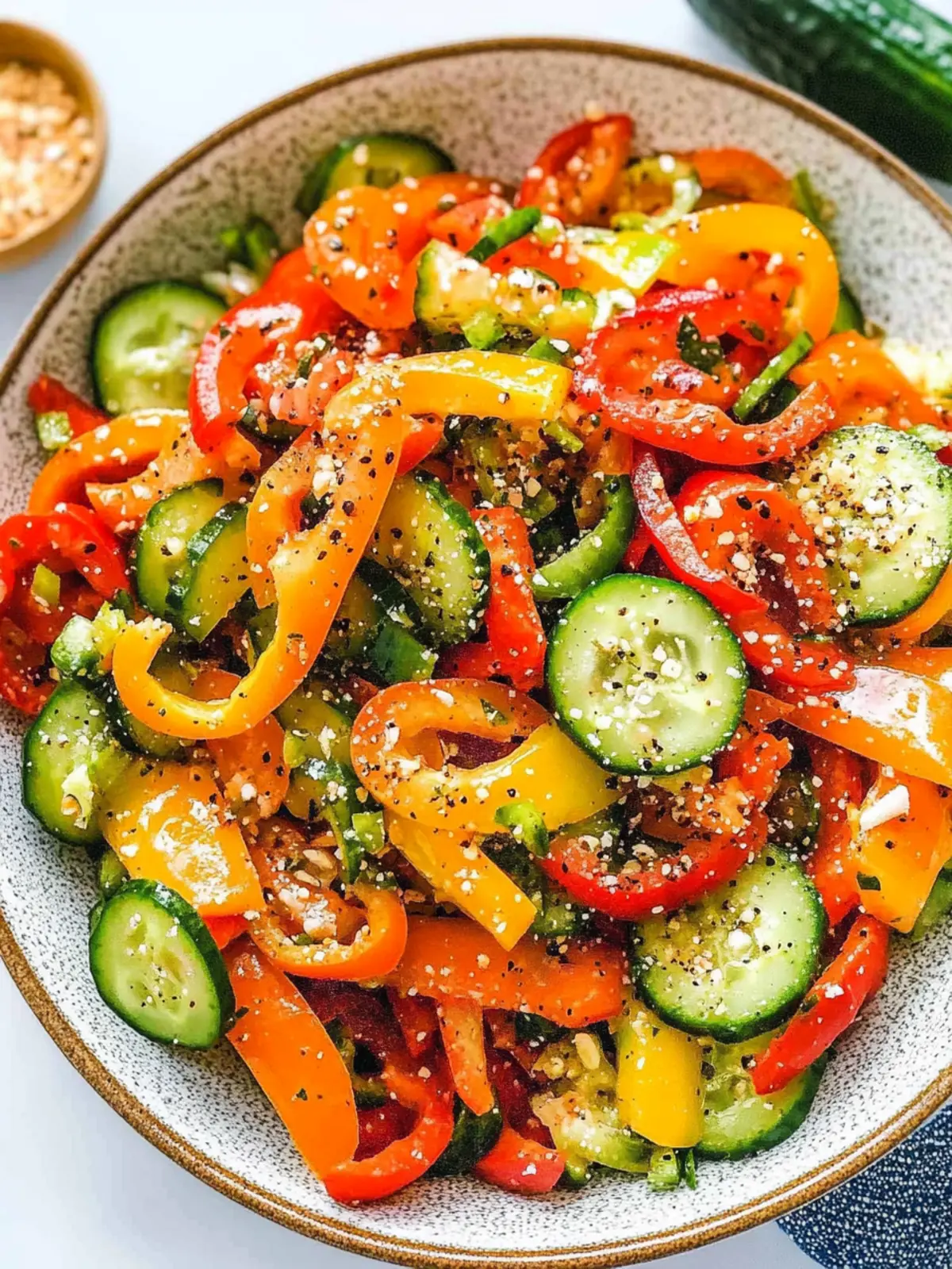 Make a Splash with Viral Cucumber Pepper Salad Delight 3 Viral Cucumber Pepper Salad