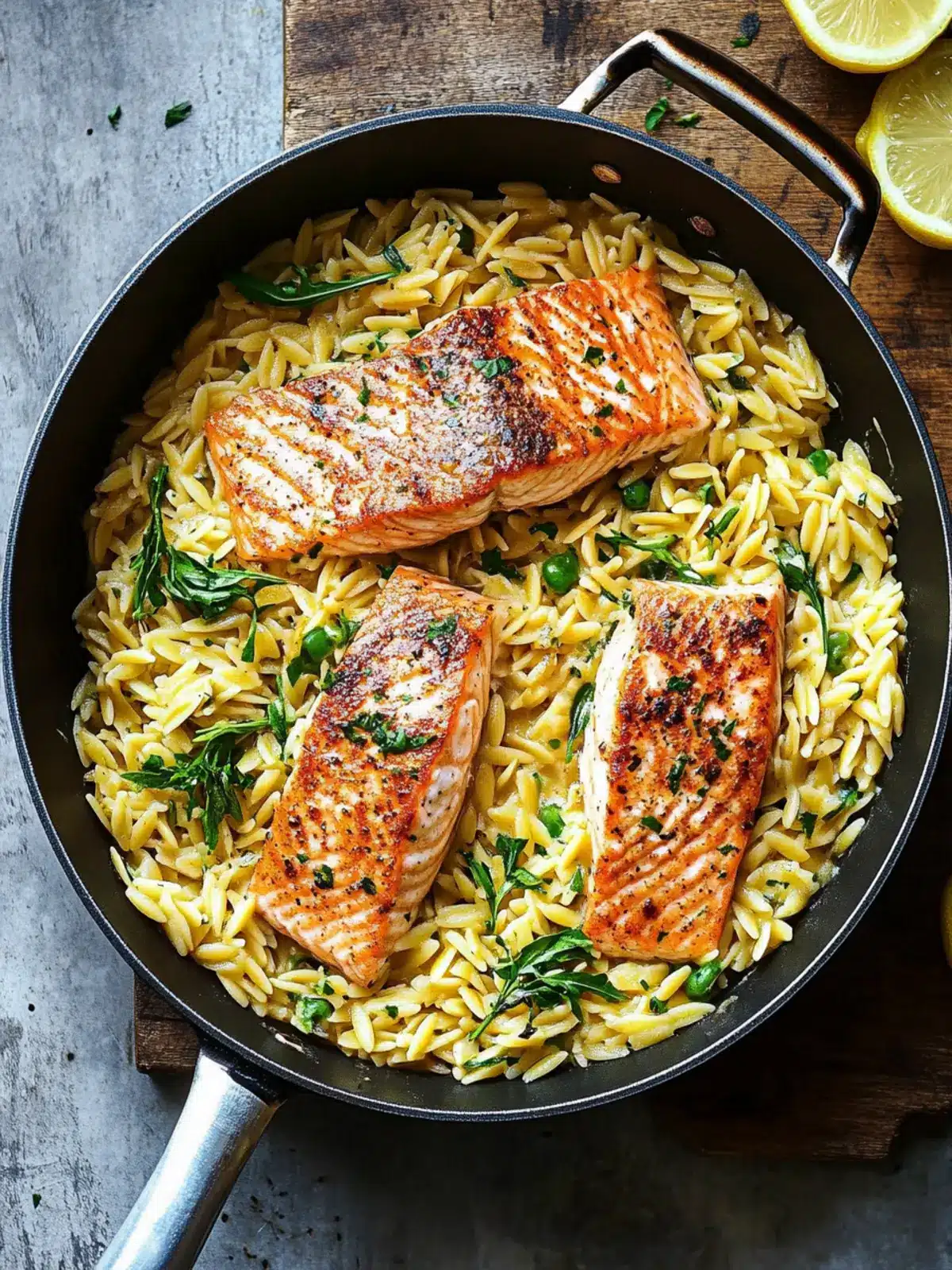 One Skillet Salmon with Lemon Orzo for Easy Weeknight Bliss 3 One Skillet Salmon with Lemon Orzo