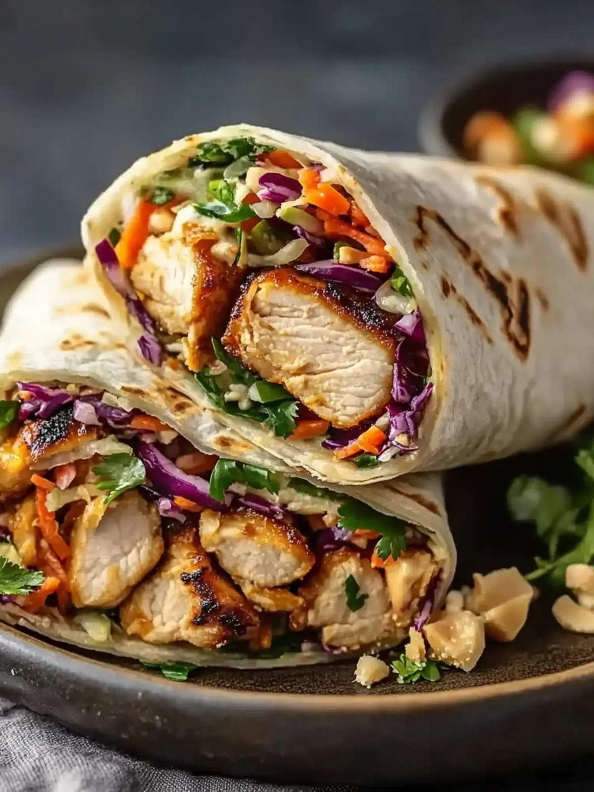 Unforgettable Thai Chicken Wrap with Crunchy Asian Slaw Magic 3 Thai Chicken Wrap with Crunchy Asian Slaw