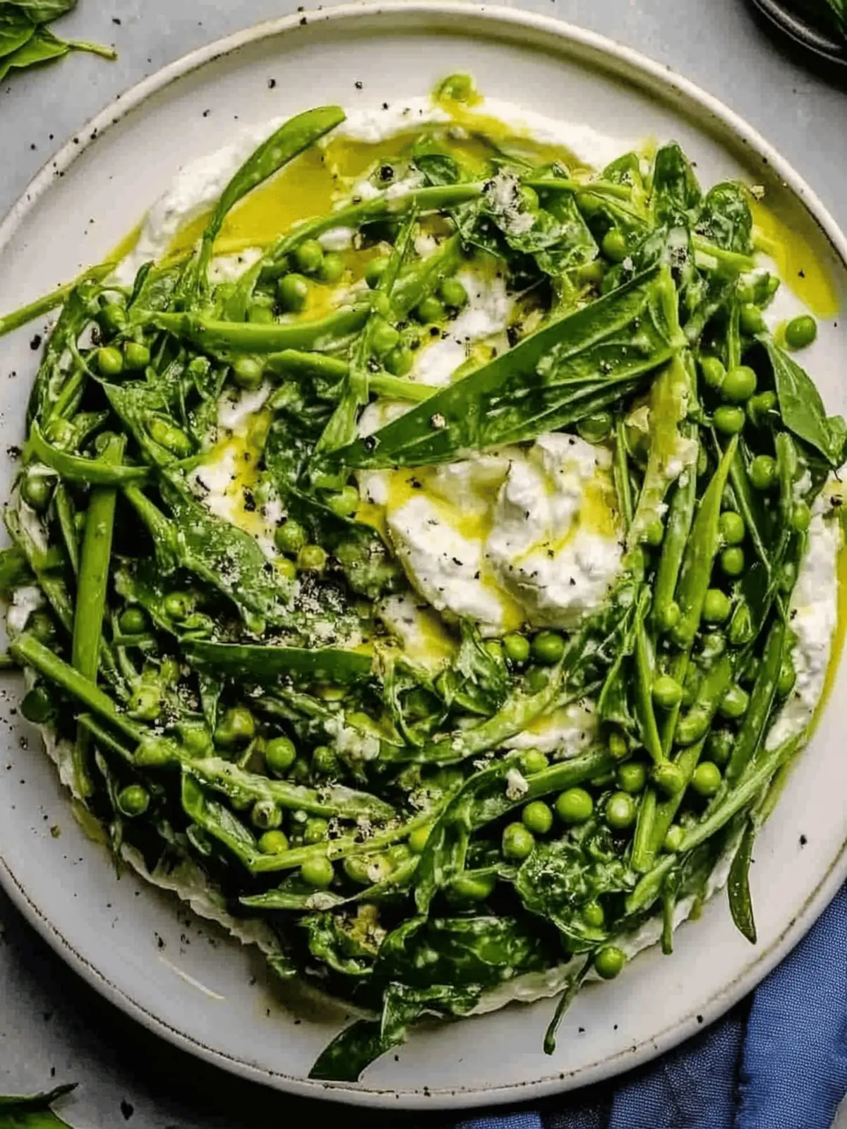 Triple Pea Salad with Whipped Goat Cheese for a Fresh Twist 2 Triple Pea Salad with Whipped Goat Cheese