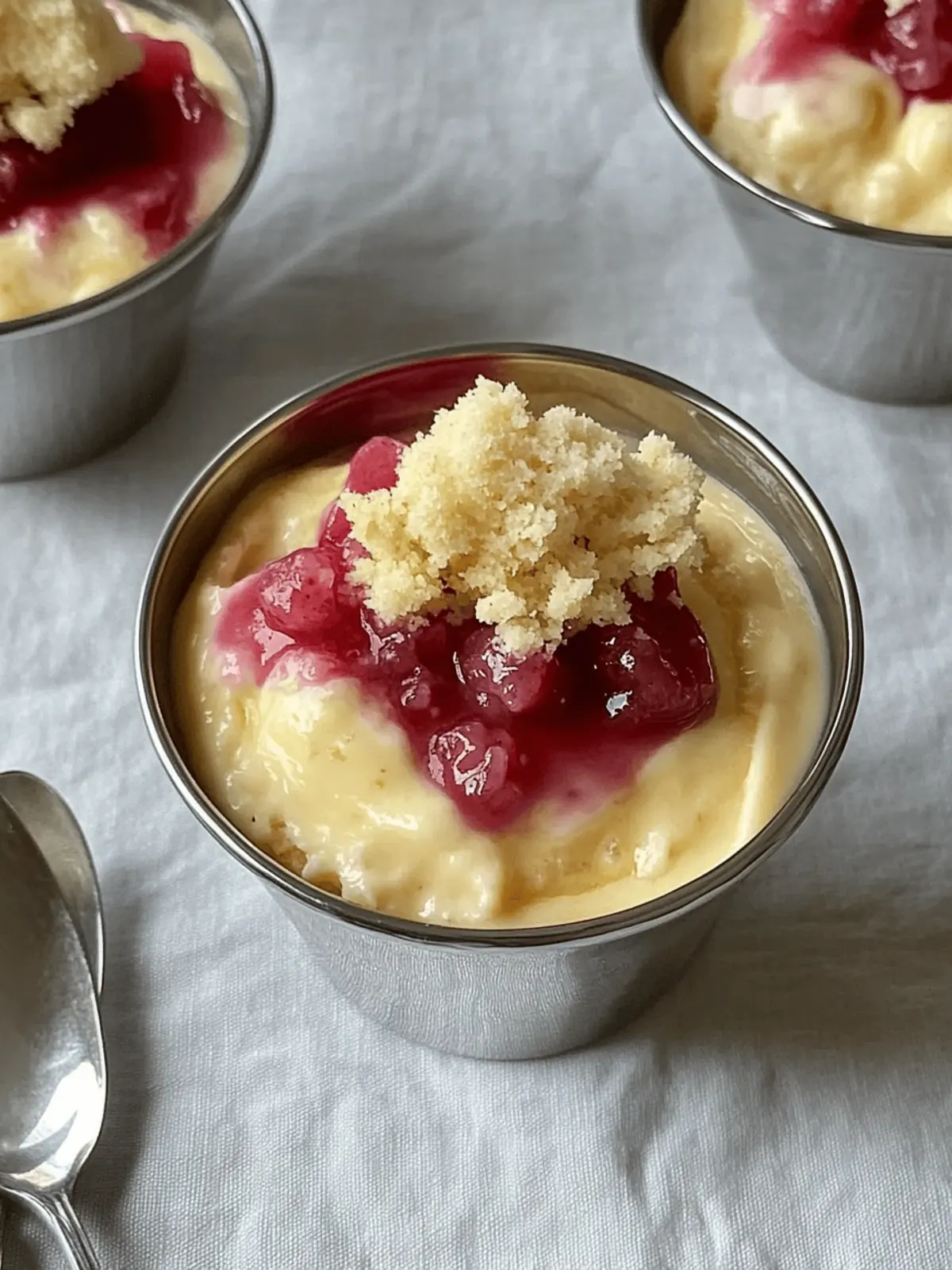 Irresistible Rhubarb & Custard Pudding with Ginger Crumble 3 RHUBARB & CUSTARD PUDDING