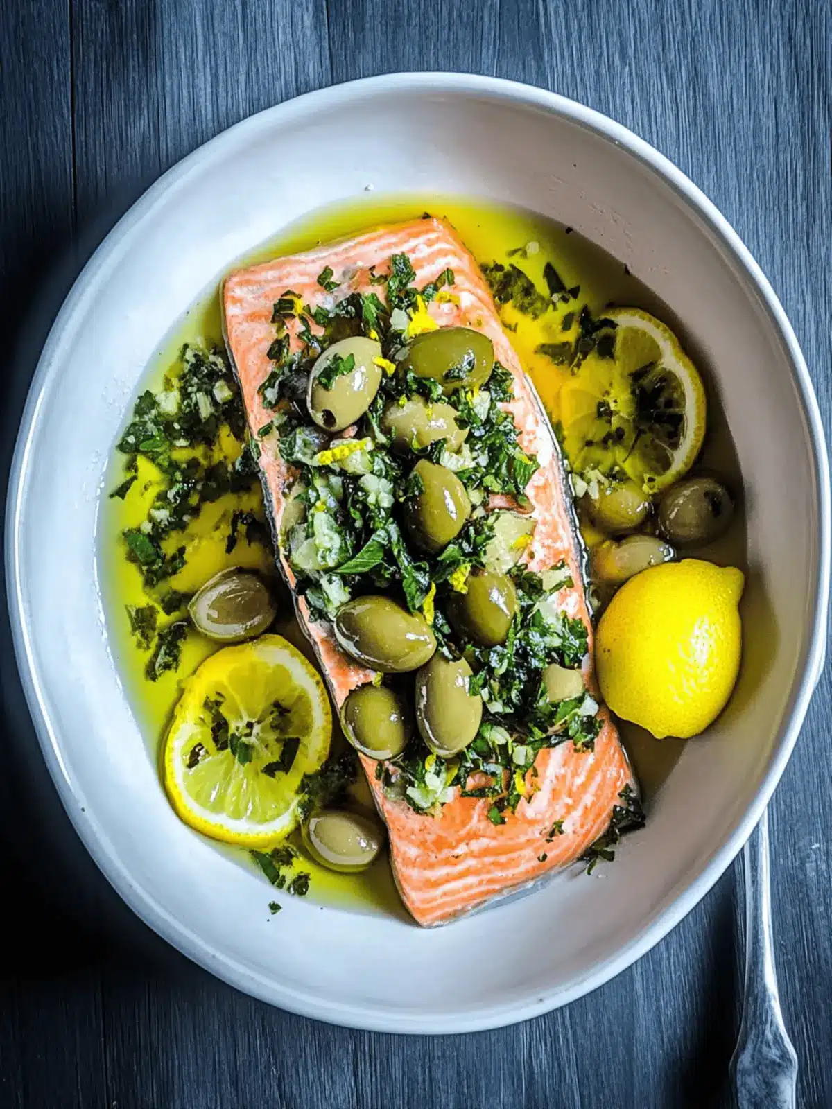 Olive Oil Salmon Confit with Zesty Olive Lemon Gremolata 3 Olive Oil Salmon Confit with Olive Lemon Gremolata