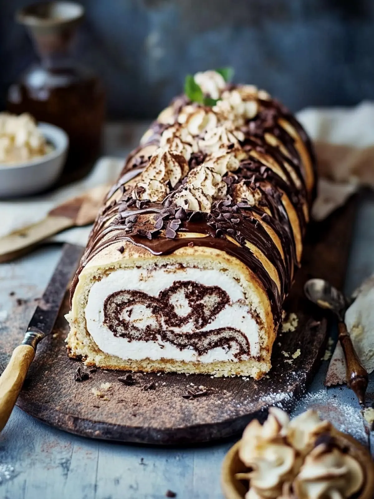 Decadent Chocolate Coffee Meringue Roulade to Impress Friends 2 Chocolate coffee meringue roulade
