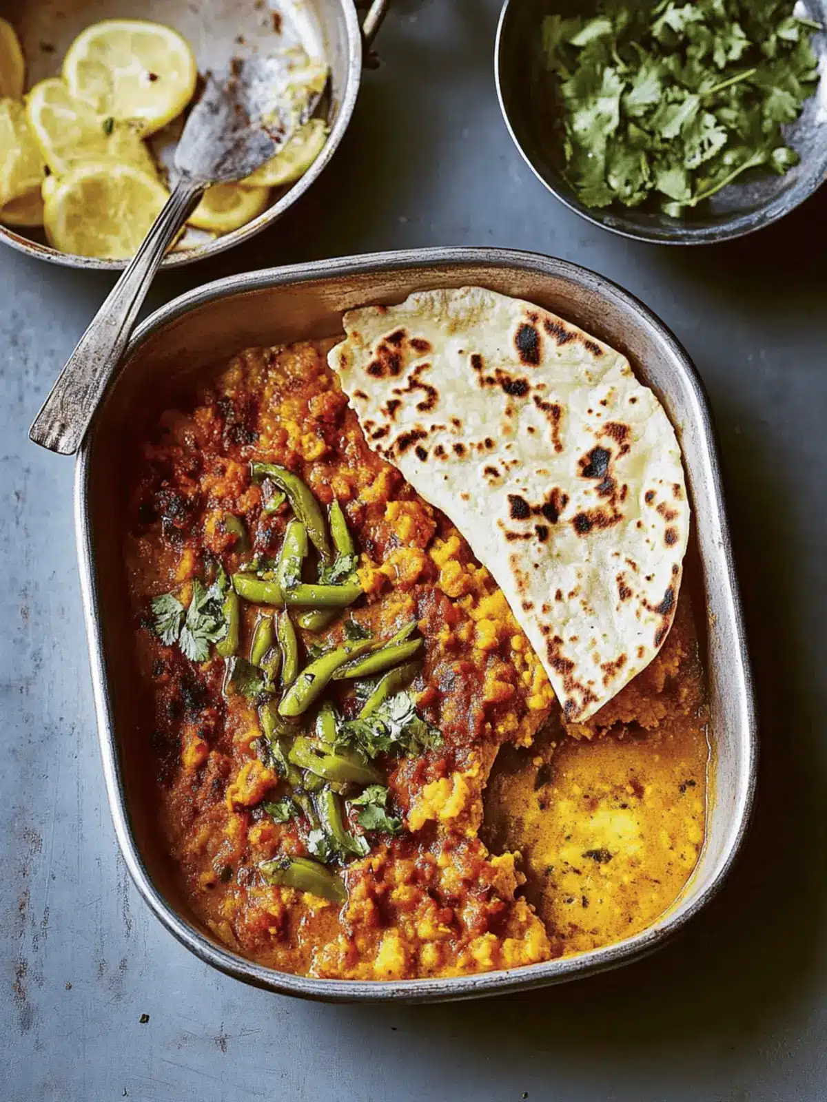 Savory Traybake Lemon Dal with Zesty Pickled Green Chillies 3 Traybake Lemon Dal with Pickled Green Chillies