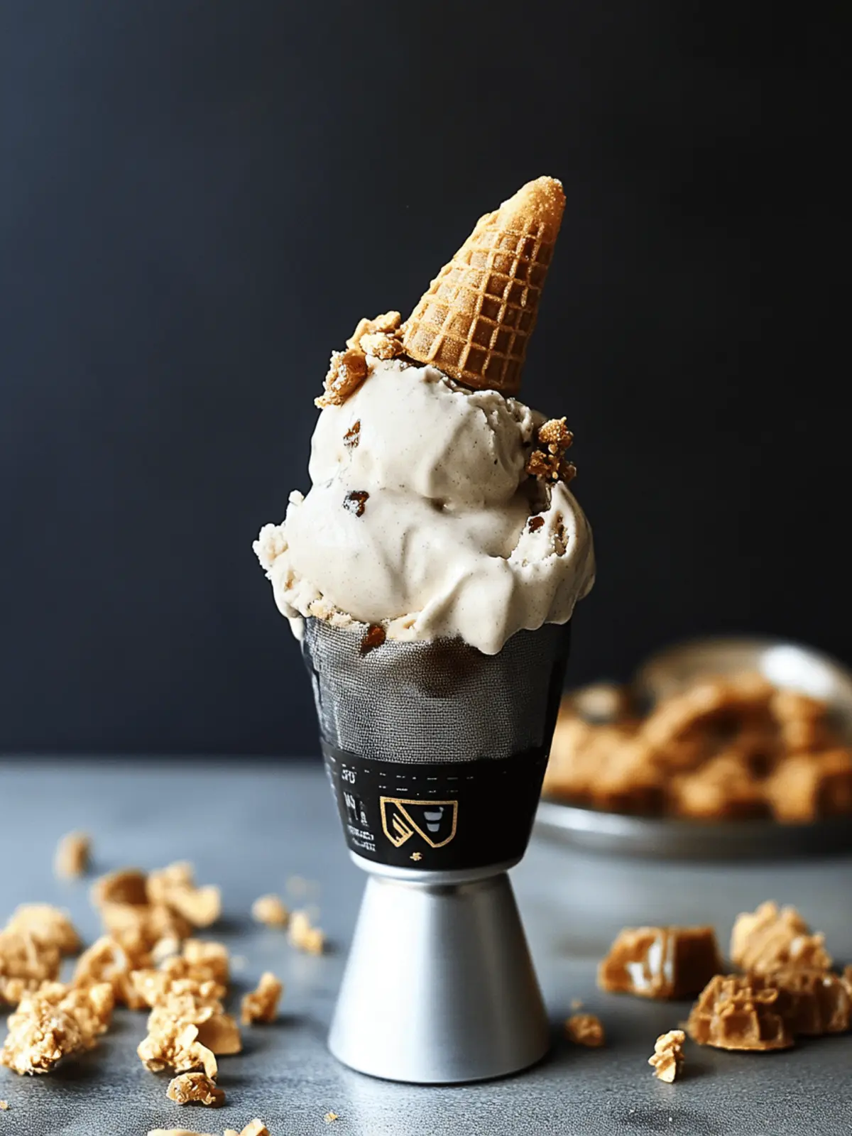 Delightful Milk Tea No-Churn Ice Cream with Coffee Crunchies 4 Milk Tea No-Churn Ice Cream with Coffee Honeycomb Crunchies