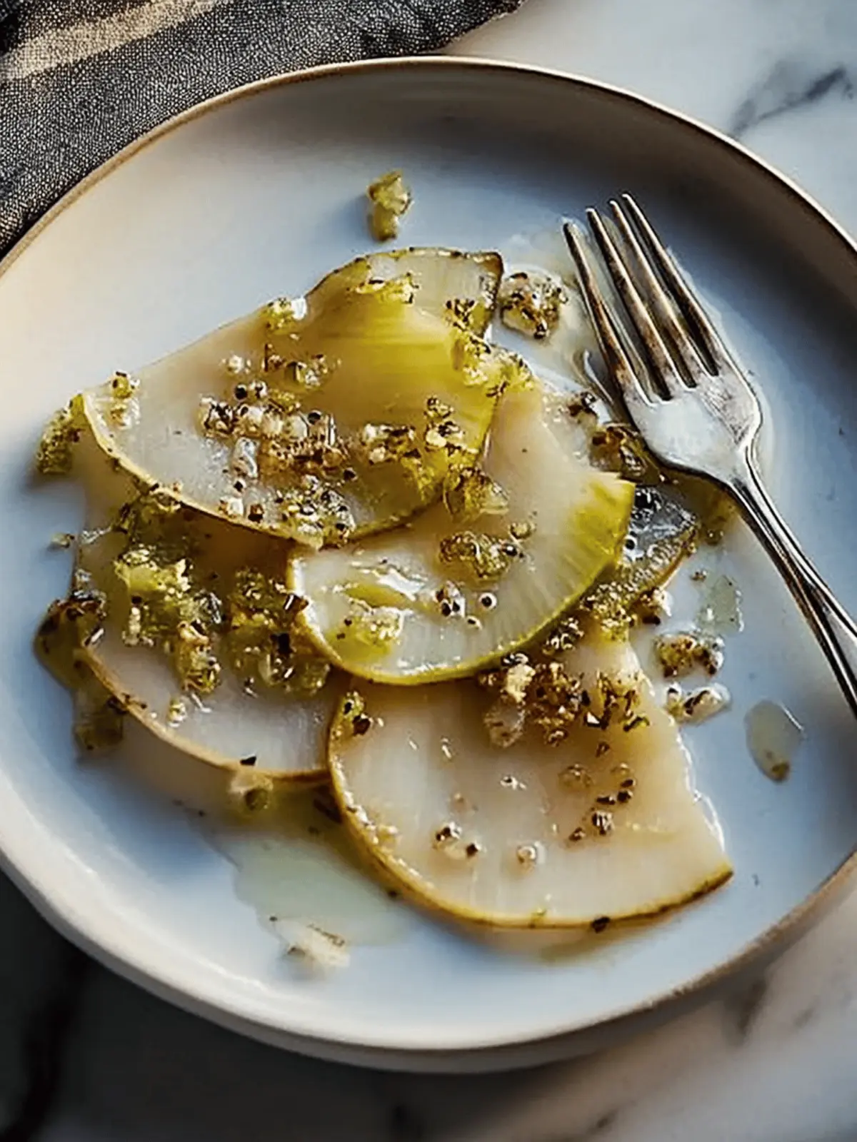 Roasted Celery Root Carpaccio with Zesty Salsa Verde Delight 4 Roasted Celery Root Carpaccio