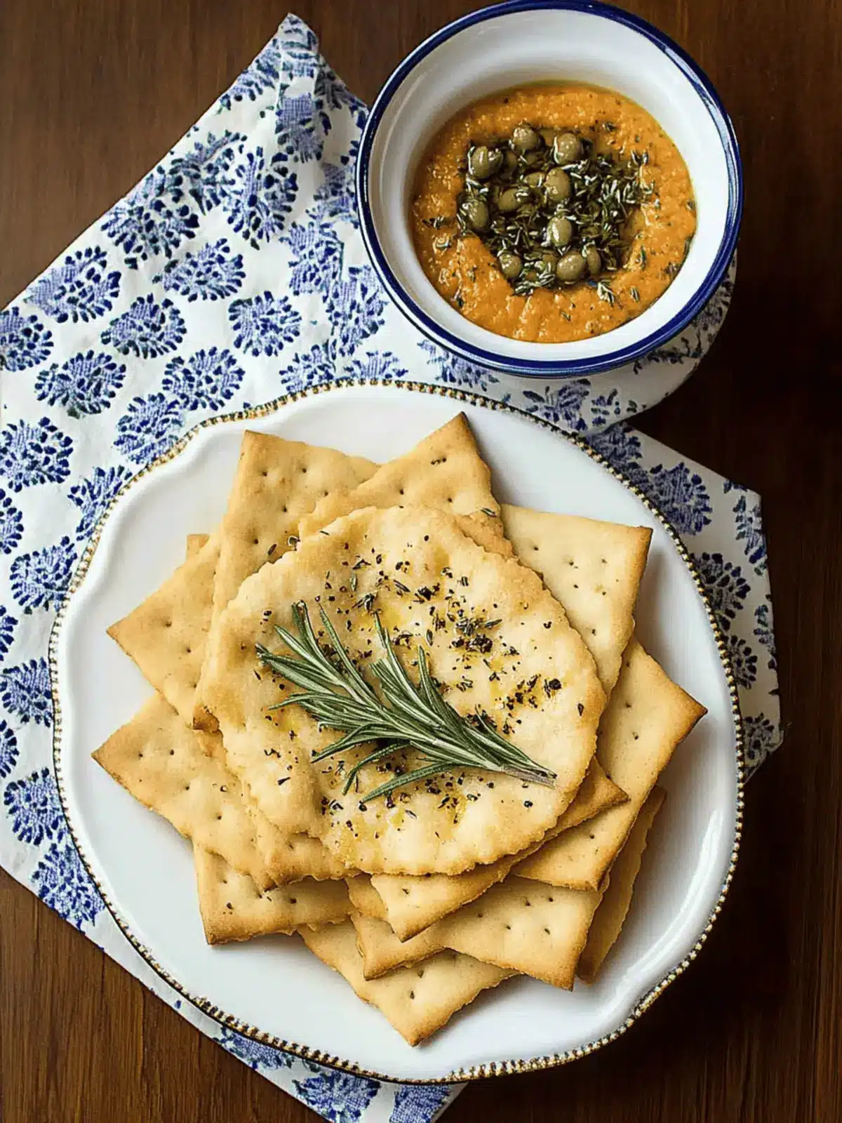 Olive Oil Rosemary Crackers: Crunchy Goodness in 15 Minutes 2 Olive Oil Rosemary Crackers
