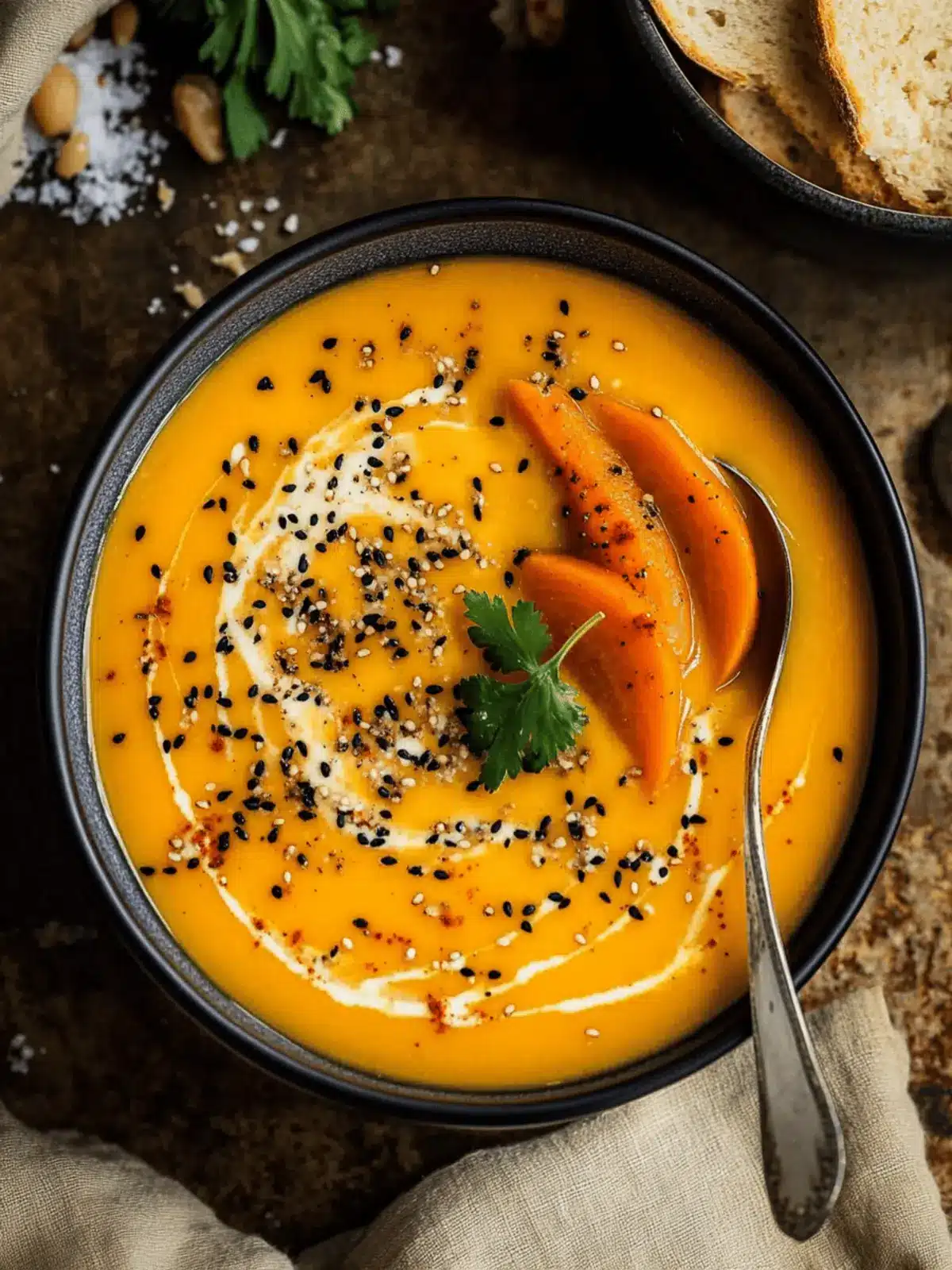 Warm Up with Spicy Sesame Carrot Soup and Red Lentils 2 Spicy Sesame Carrot Soup with Red Lentils