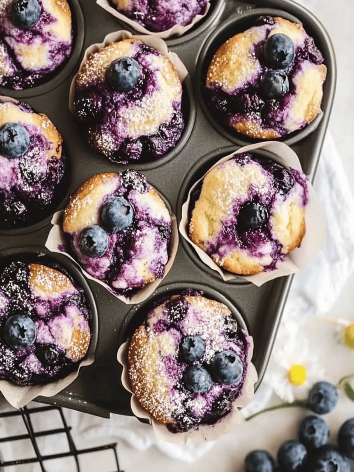 Delicious Blueberry Swirl Muffins with Lemony Sugar Magic 4 Blueberry Swirl Muffins