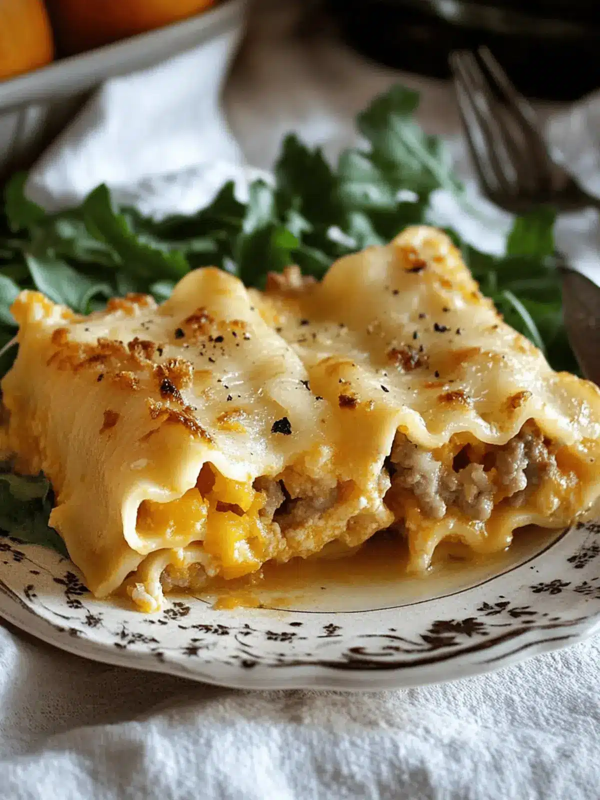 Savor Sausage Butternut Squash Lasagna Roll-Ups Tonight! 2 Sausage Butternut Squash Lasagna Roll-Ups