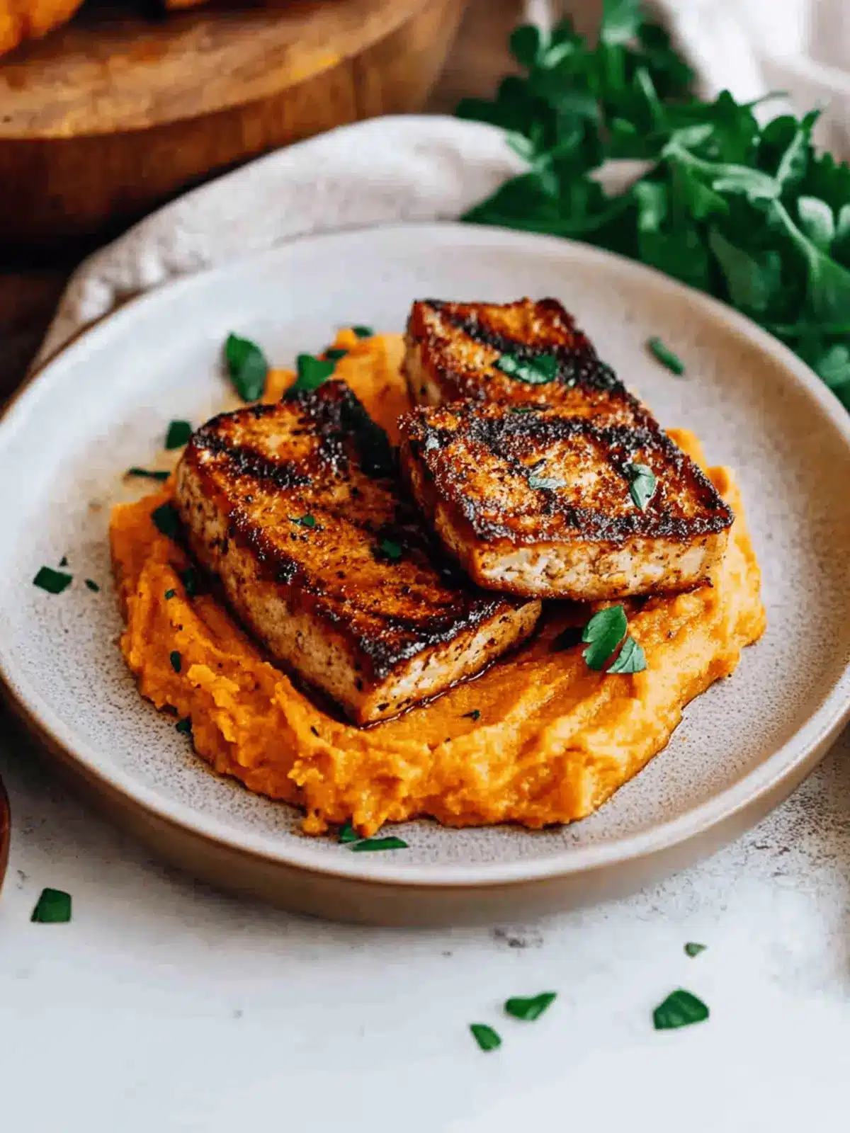 Tofu Steak with Mashed Sweet Potato: A Flavorful Vegan Feast 3 Tofu Steak with Mashed Sweet Potato