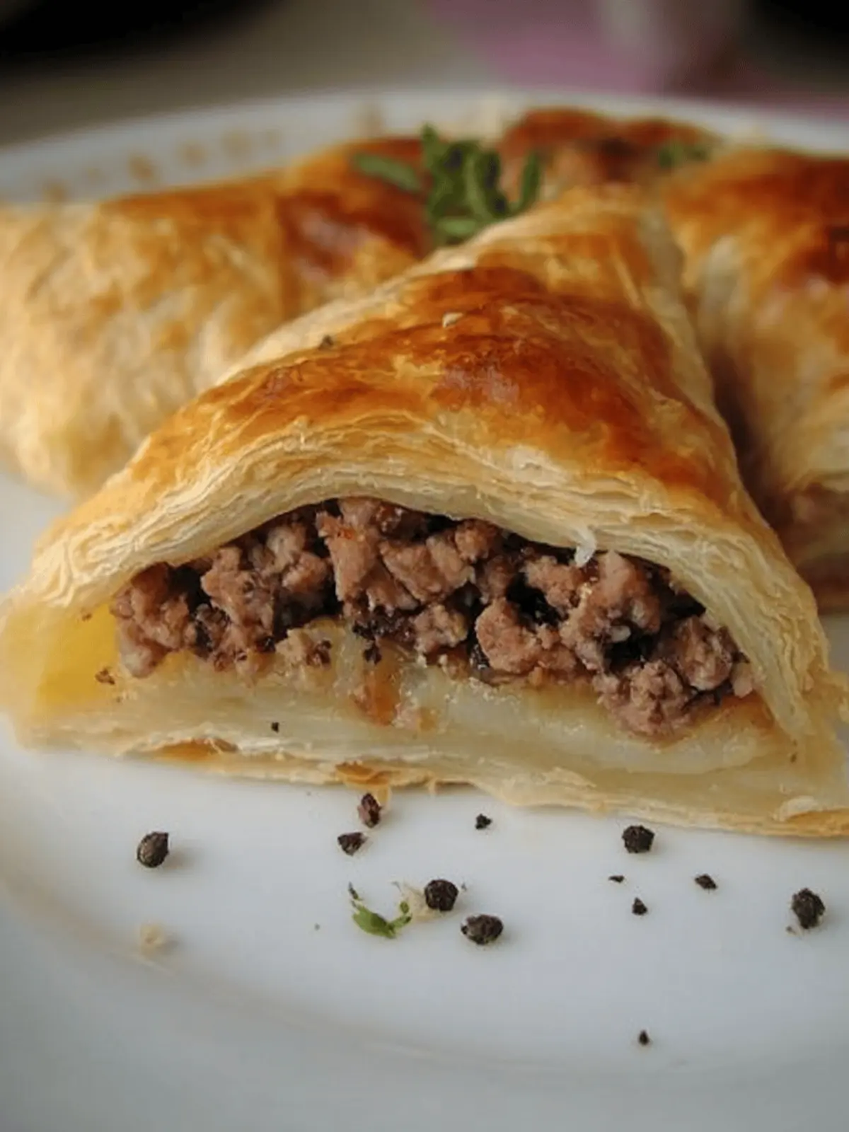 Savory Turkish Long Borek with Ground Beef Delight 2 Turkish long borek with ground beef/ Kıymalı Kol BöreÄi