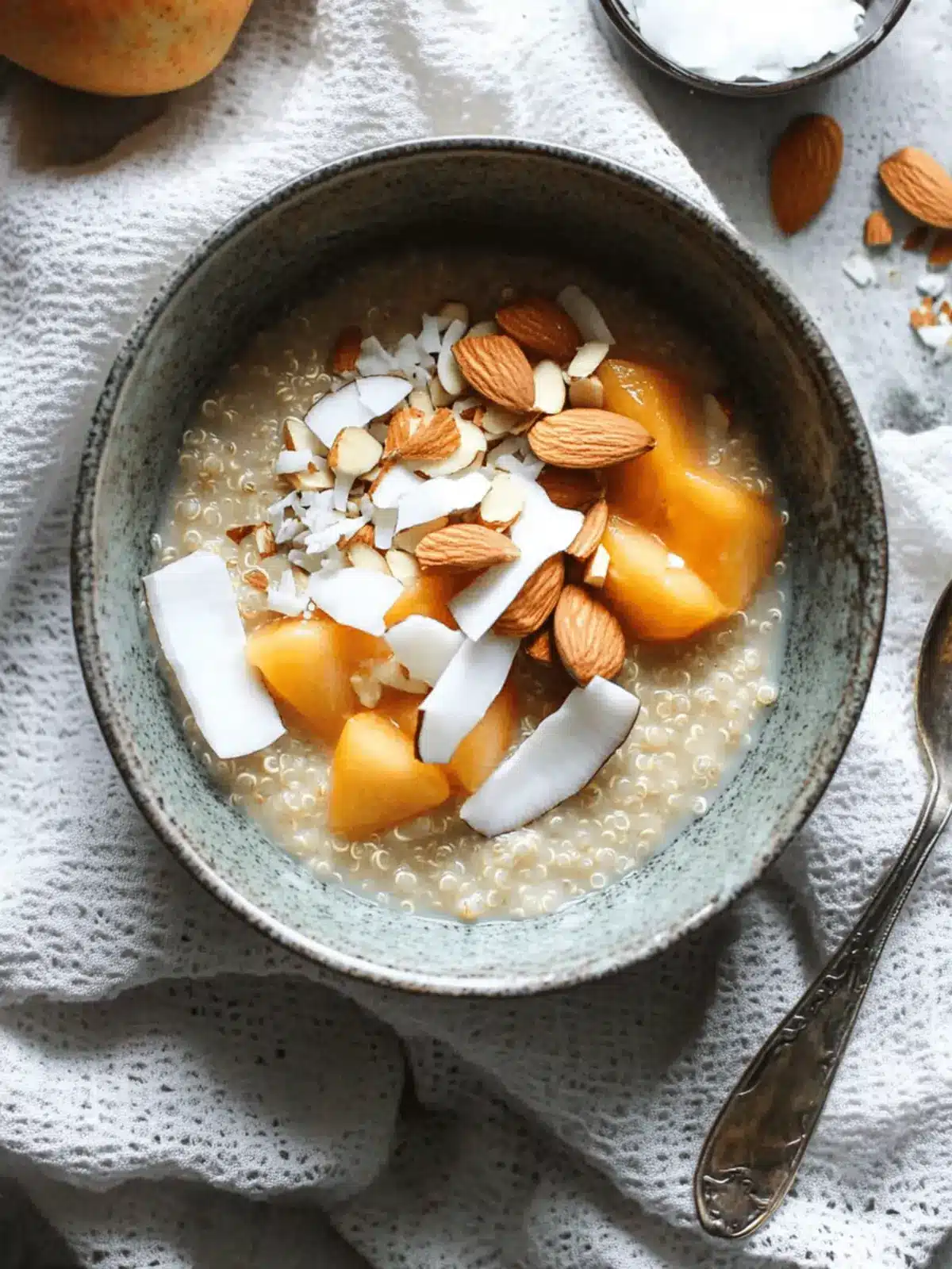 Nutty Quinoa Porridge with Persimmon, Almonds and Coconut Bliss 3 Quinoa Porridge with Persimmon, Almonds + Coconut