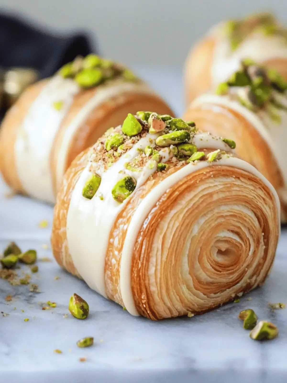 Pistachio Supreme Croissants with Irresistible Chocolate Drizzle 3 Pistachio Supreme Croissants