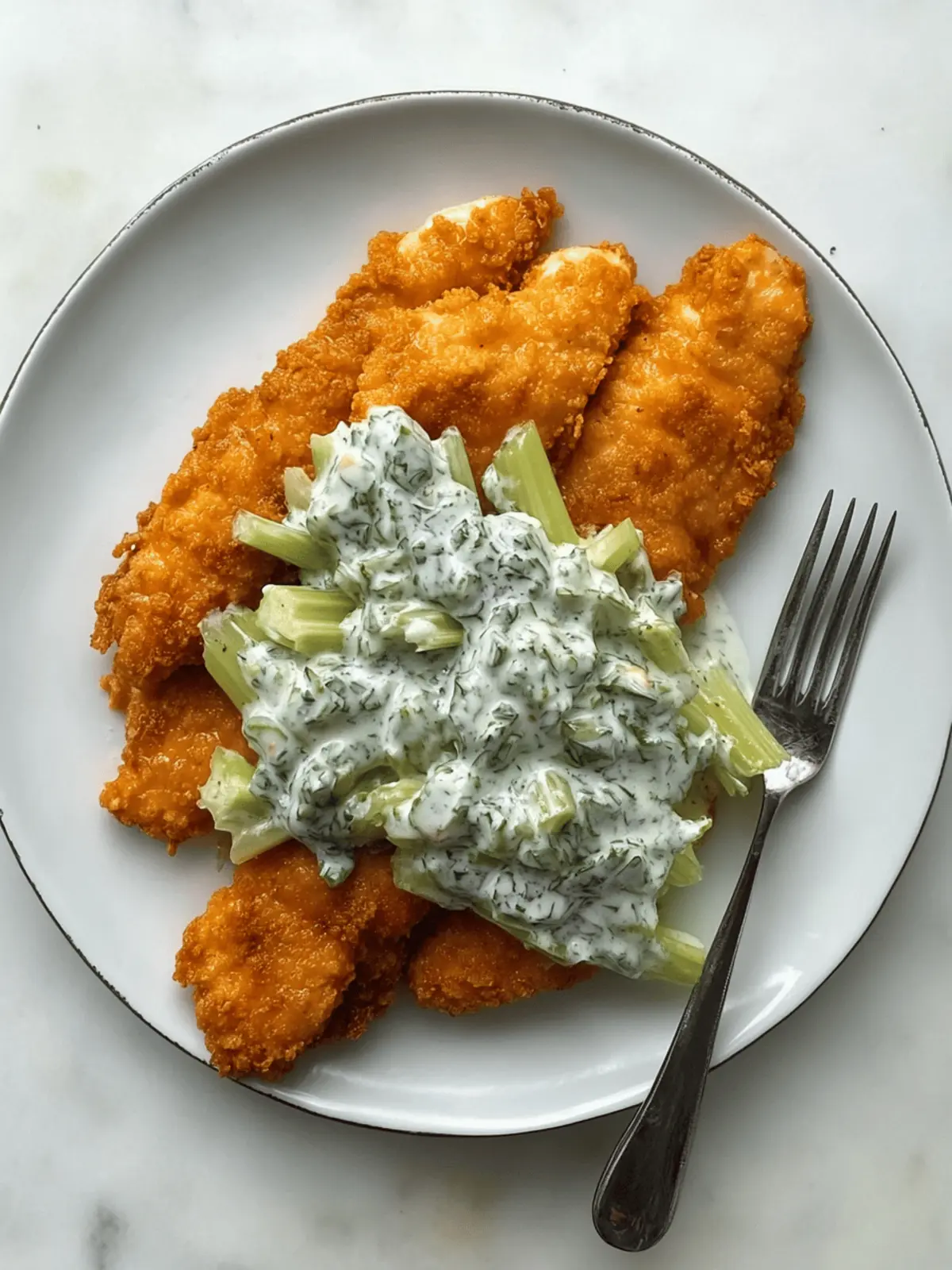 Buffalo Chicken Cutlets with Ranchy Celery Slaw You'll Love 4 Buffalo chicken cutlets with a ranchy celery slaw